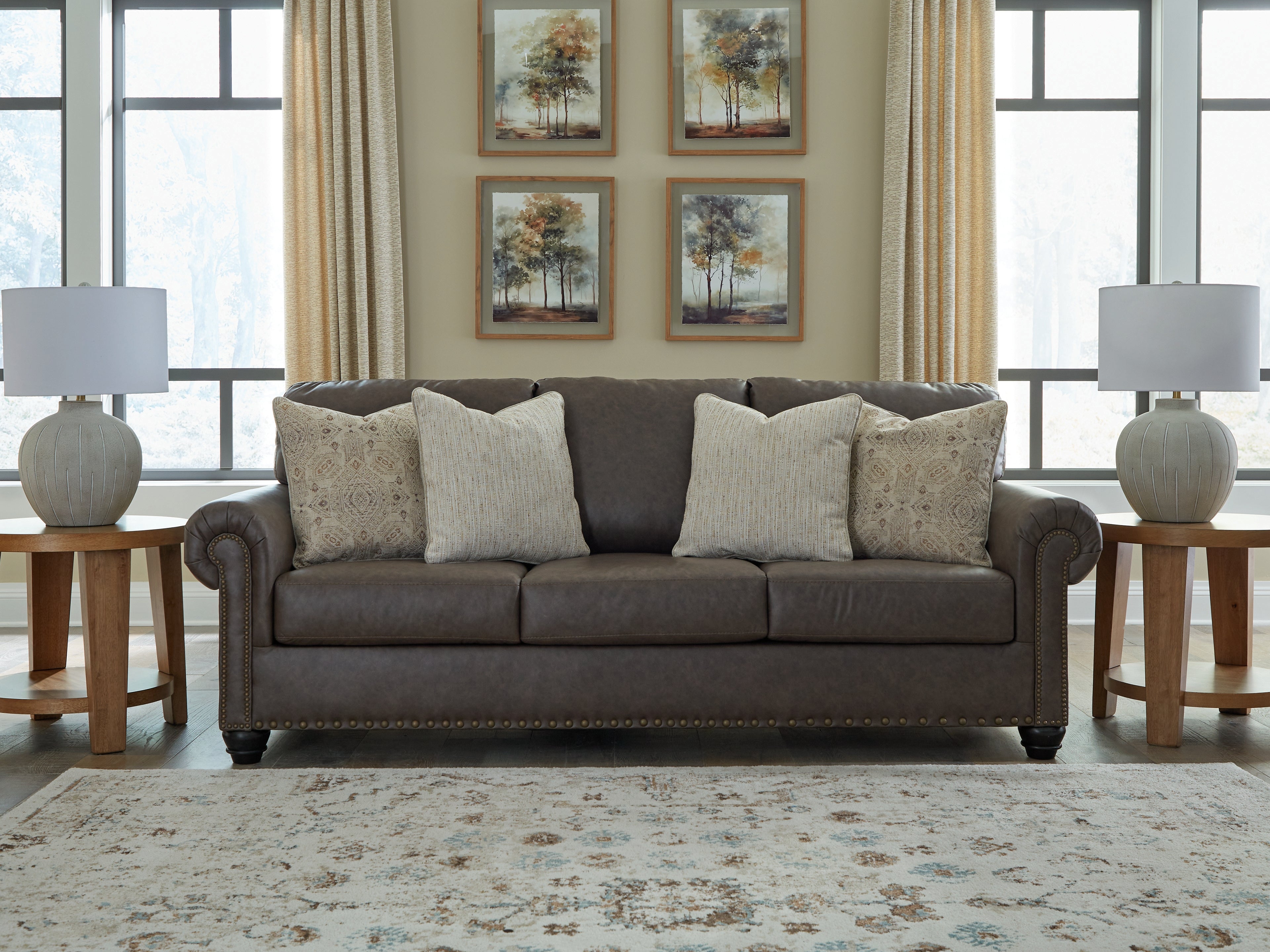Warmstead Furniture - Ashley Furniture - Roxmere Living Room - Sofa / Umber - 5550338