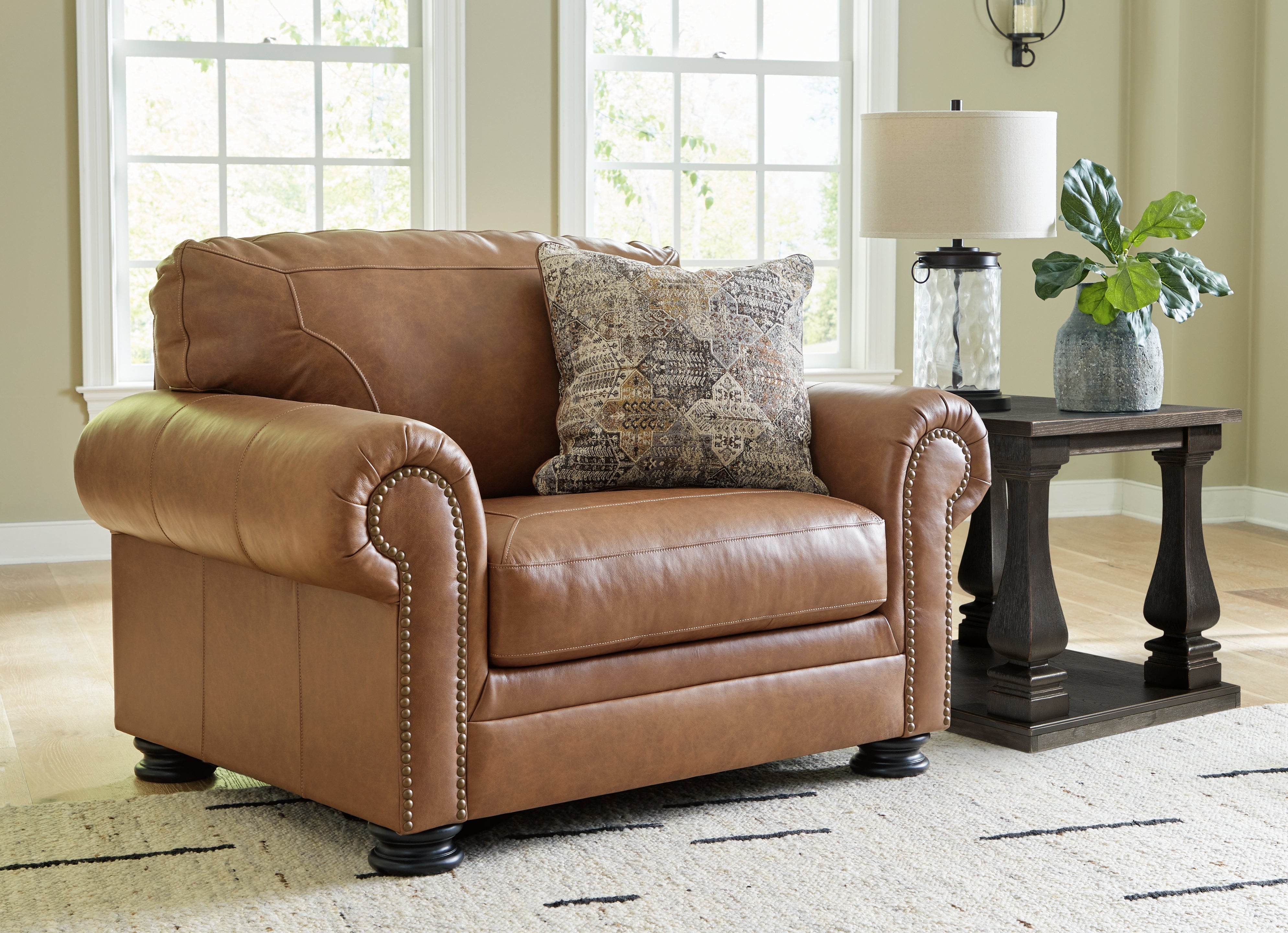 Warmstead Furniture - Ashley Furniture - Carianna Living Room - Chair and a Half / Caramel - 5760423