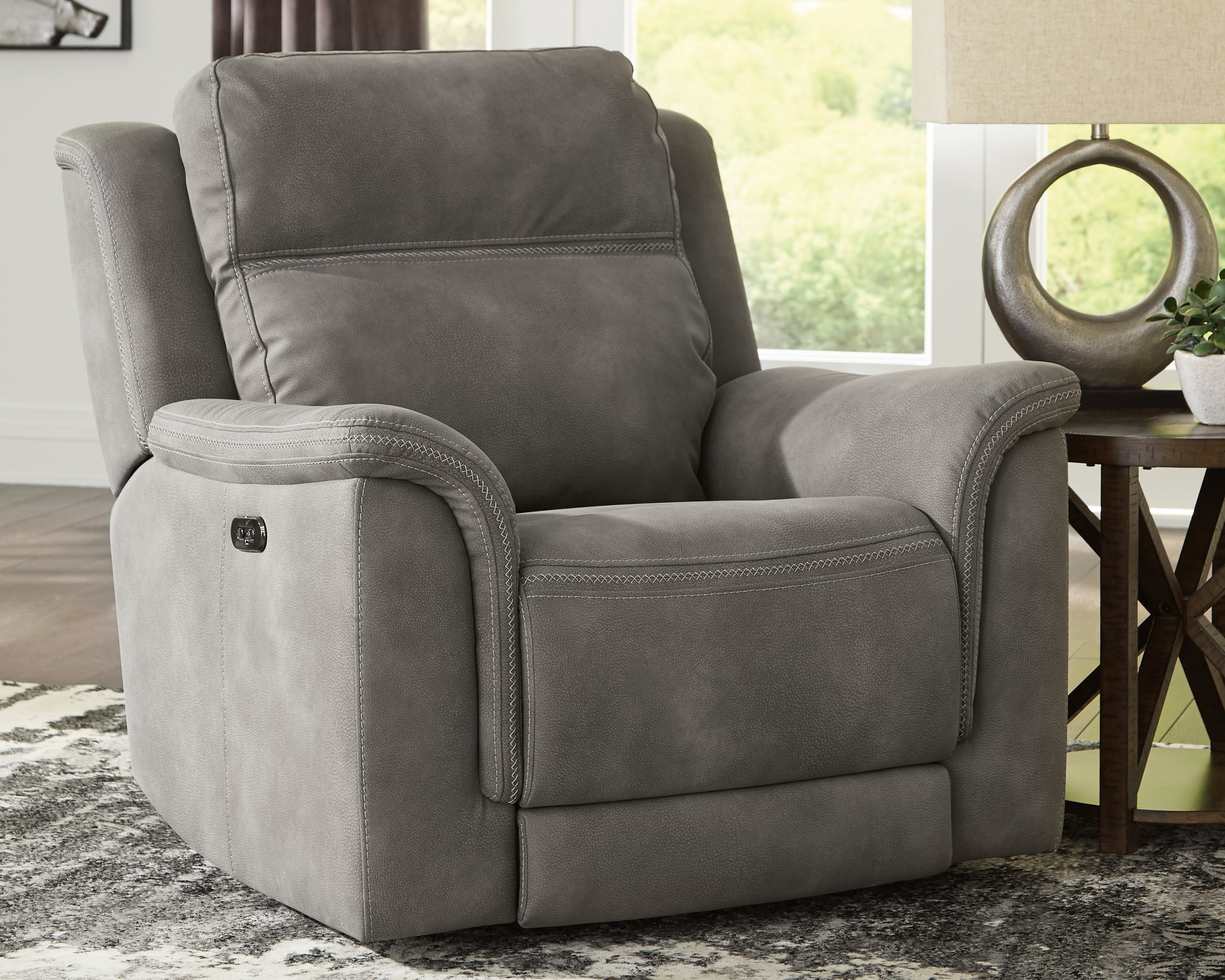 Warmstead Furniture - Ashley Furniture - Next-Gen DuraPella Living Room - PWR Recliner/ADJ Headrest / Slate - 5930113