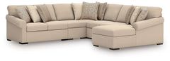 Warmstead Furniture - Ashley Furniture - LadyMae Sectional - 5-Piece Sectional with Chaise / Twill - 59404S4