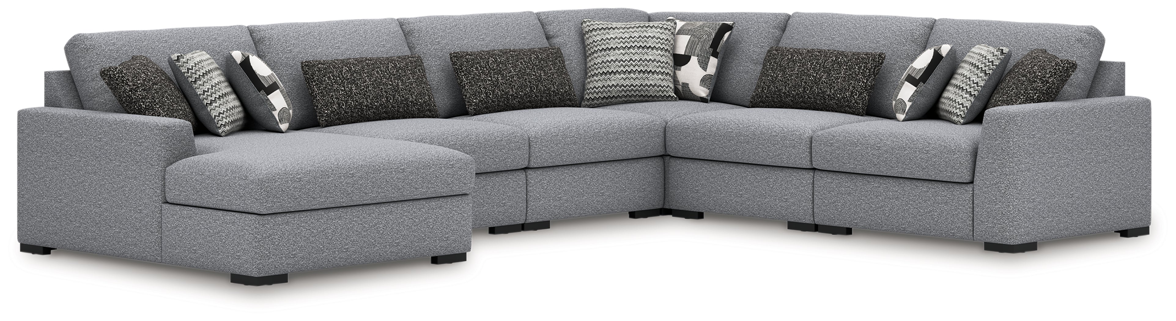 Warmstead Furniture - Ashley Furniture - Bealton Sectional - RAF 6-Piece Sectional with Chaise / Salt and Pepper - 61305S13