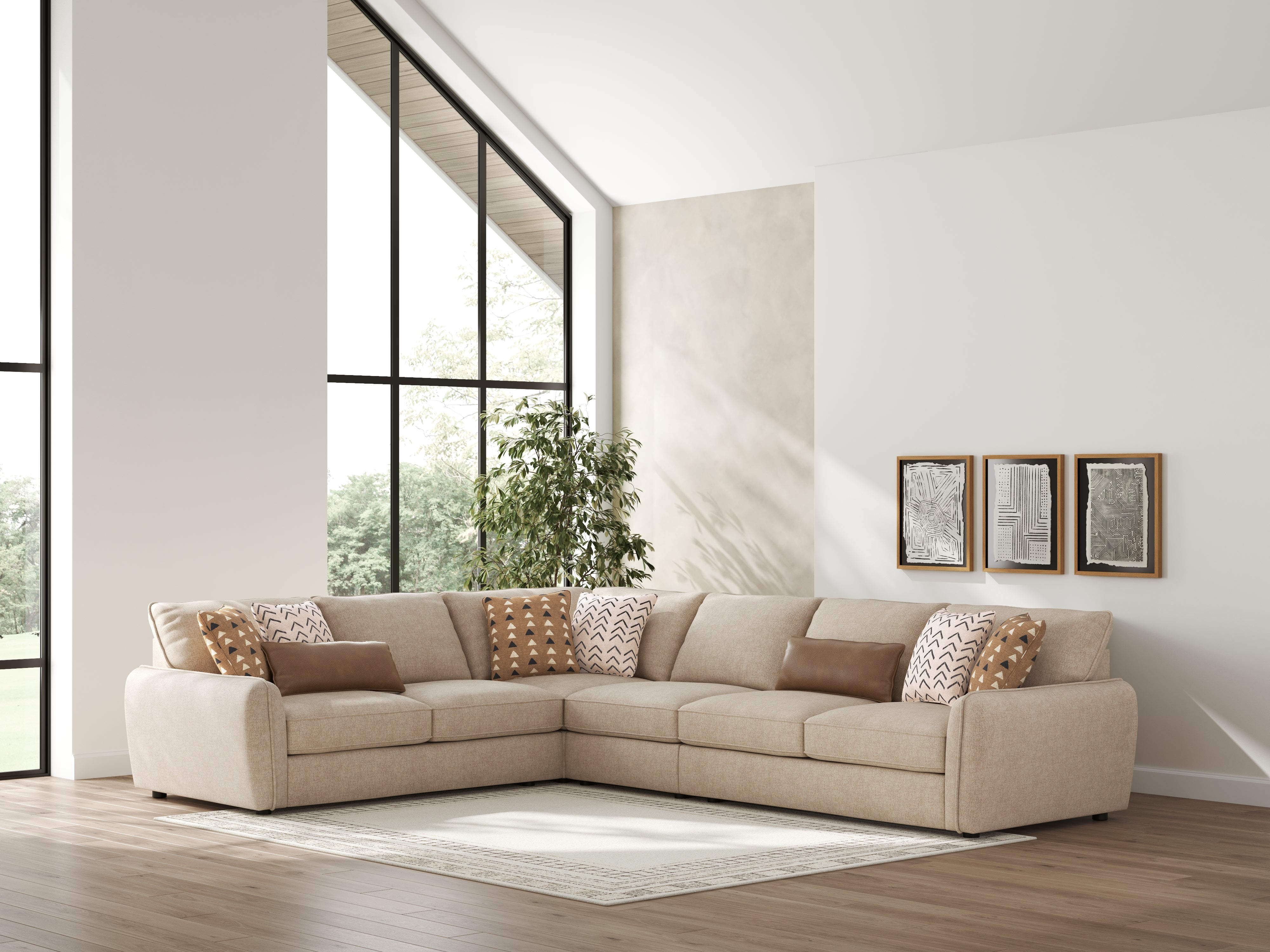 Warmstead Furniture - Ashley Furniture - Seyler Sectional - LAF 4-Piece Sectional / Sand - 61405S2