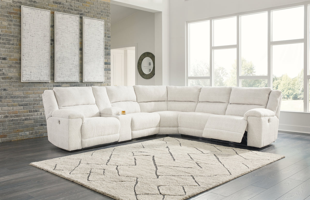 Warmstead Furniture - Ashley Furniture - Keensburg Sectional - 3-Piece Power Reclining Sectional / Linen - 61807S1