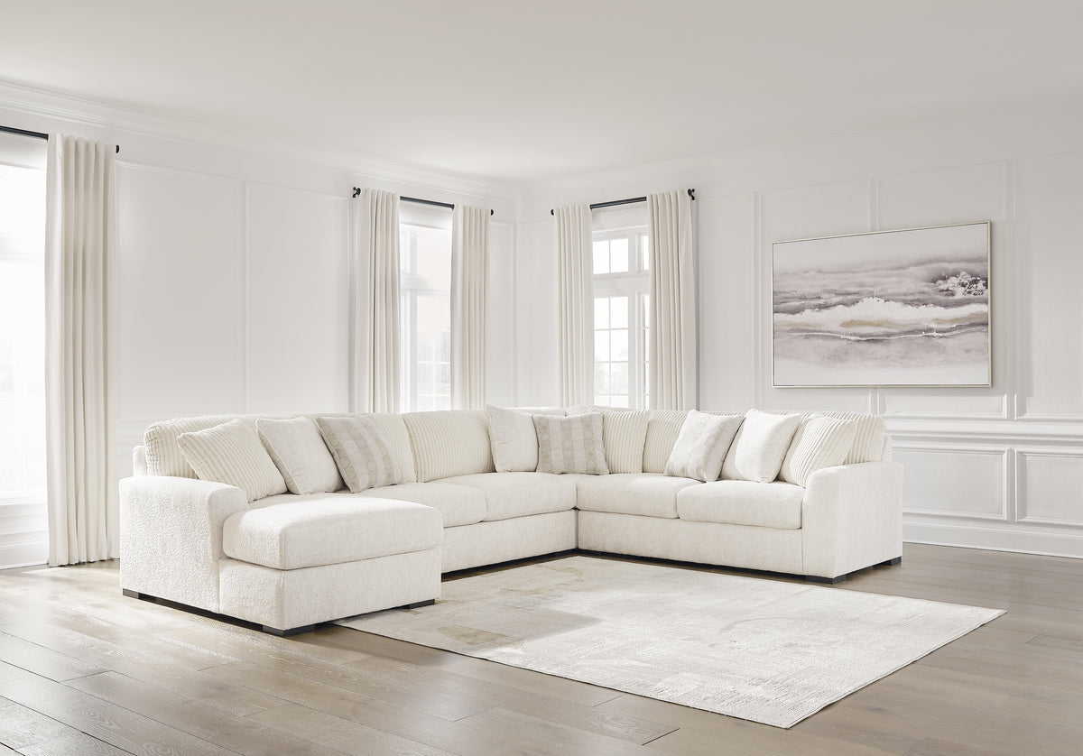 Warmstead Furniture - Ashley Furniture - Chessington Sectional - RAF 4-Piece Sectional with Chaise / Ivory - 61904S3