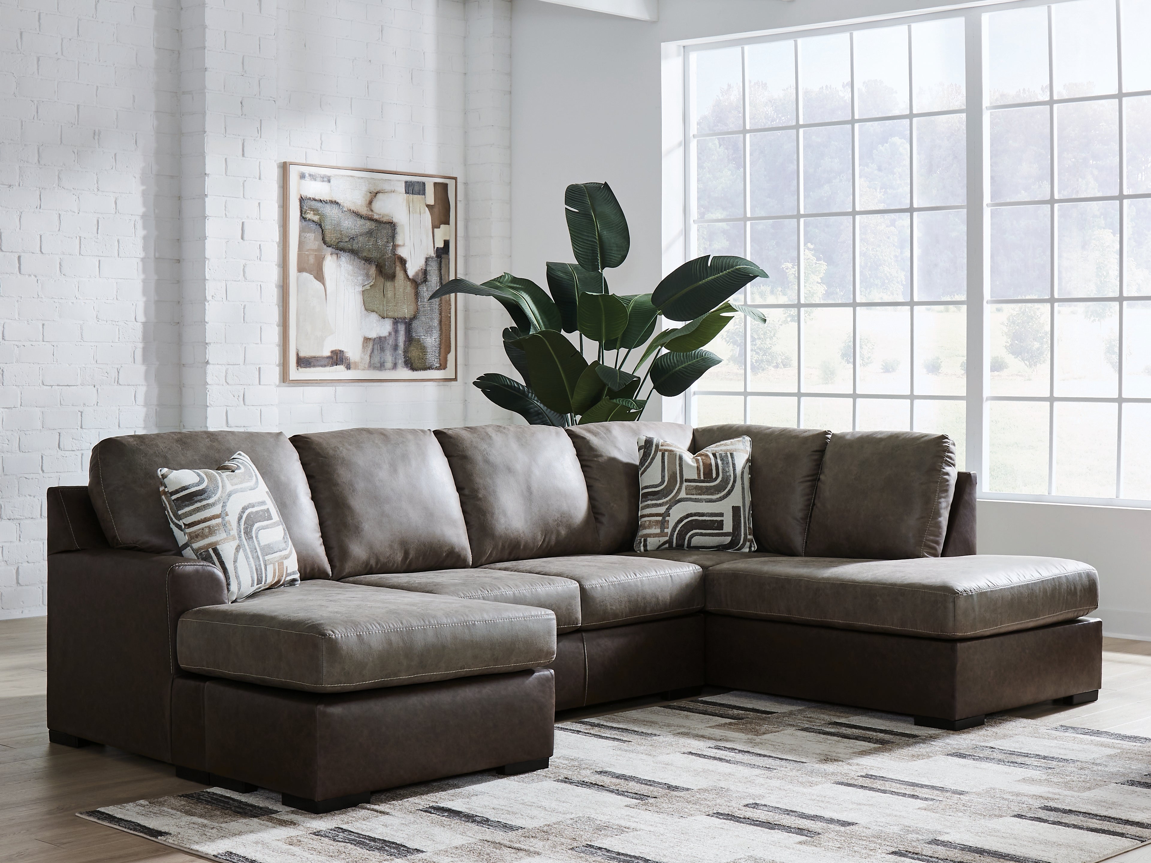 Warmstead Furniture - Ashley Furniture - Castille Way Sectional - LAF 2-Piece Sectional with Chaise / Fossil - PC62703S2