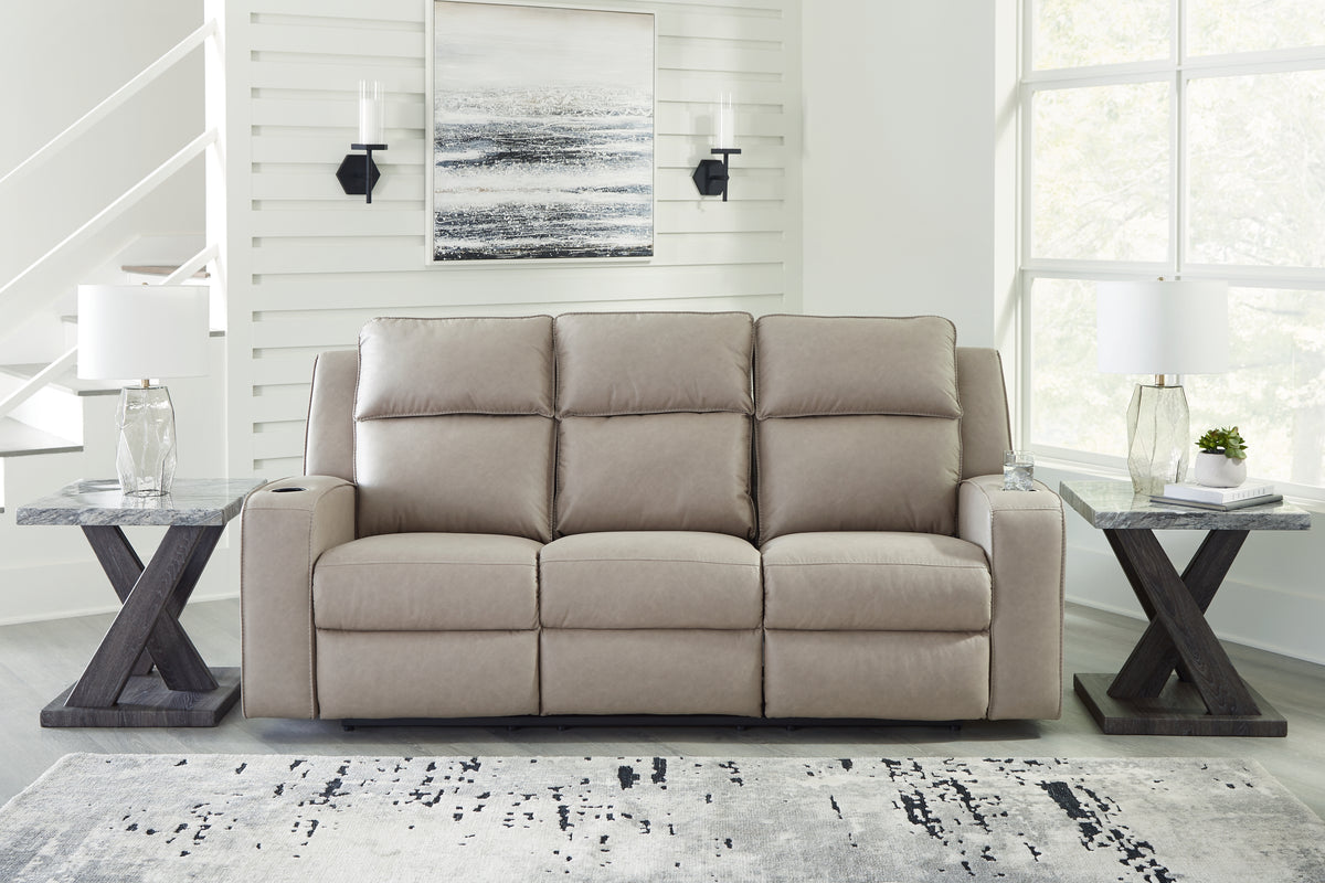 Warmstead Furniture - Ashley Furniture - Lavenhorne Living Room - DBL Rec Loveseat w/Console / Umber - 6330694