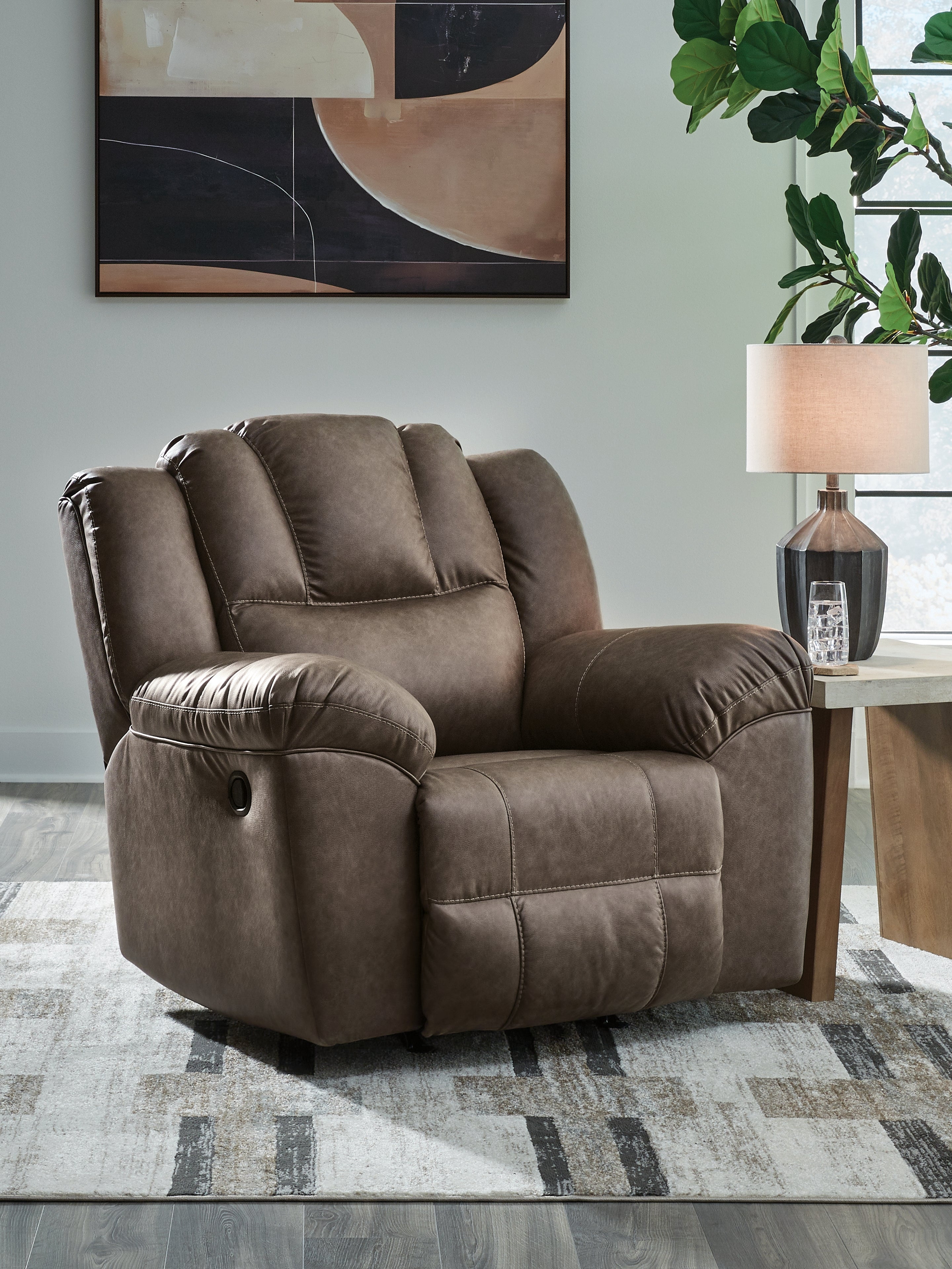 Warmstead Furniture - Ashley Furniture - Lowilla Living Room - Rocker Recliner / Driftwood - PC6450625