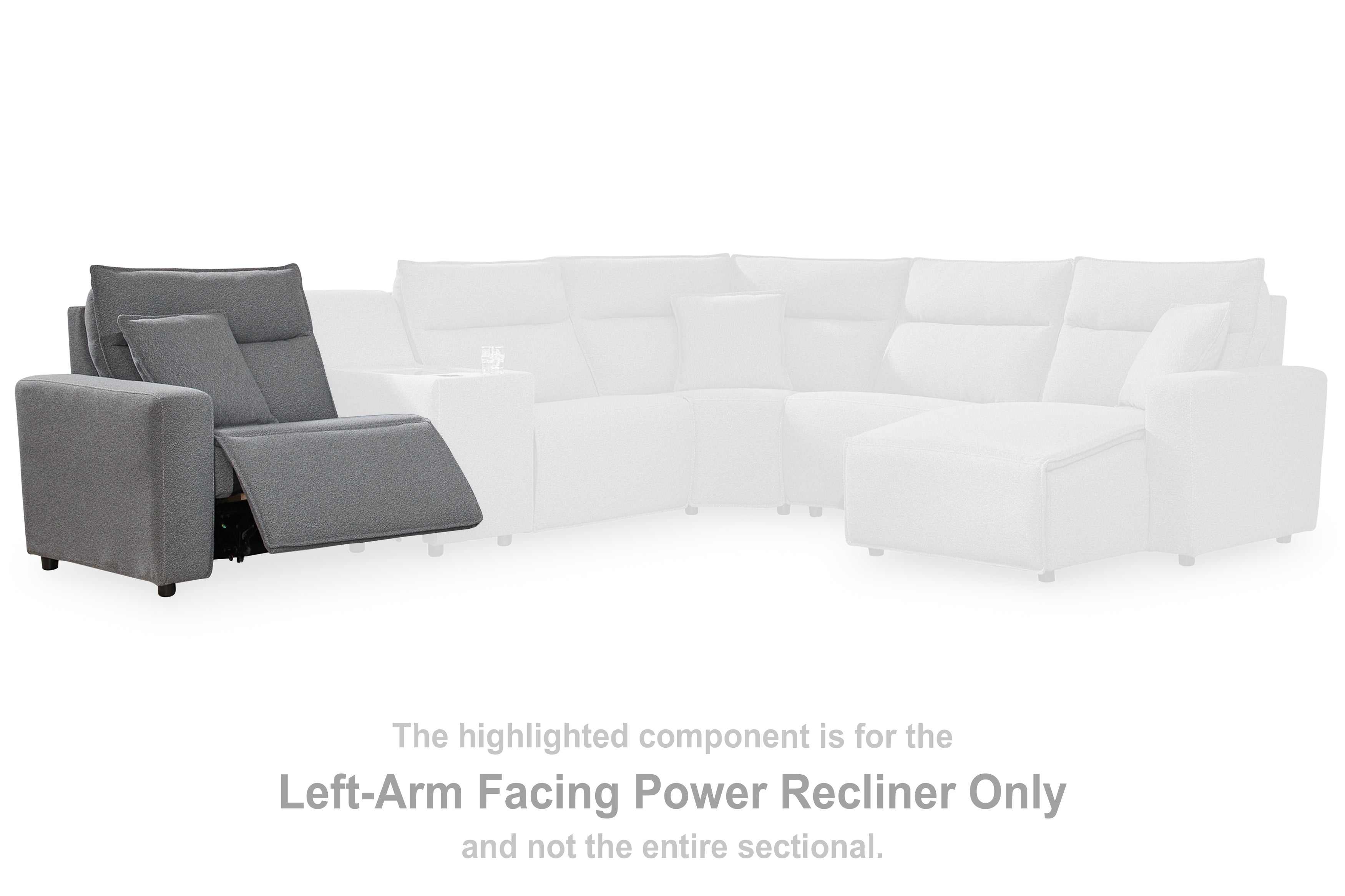 Warmstead Furniture - Ashley Furniture - ModMax II Sectional - LAF Zero Wall Power Recliner / Salt and Pepper - 6590658