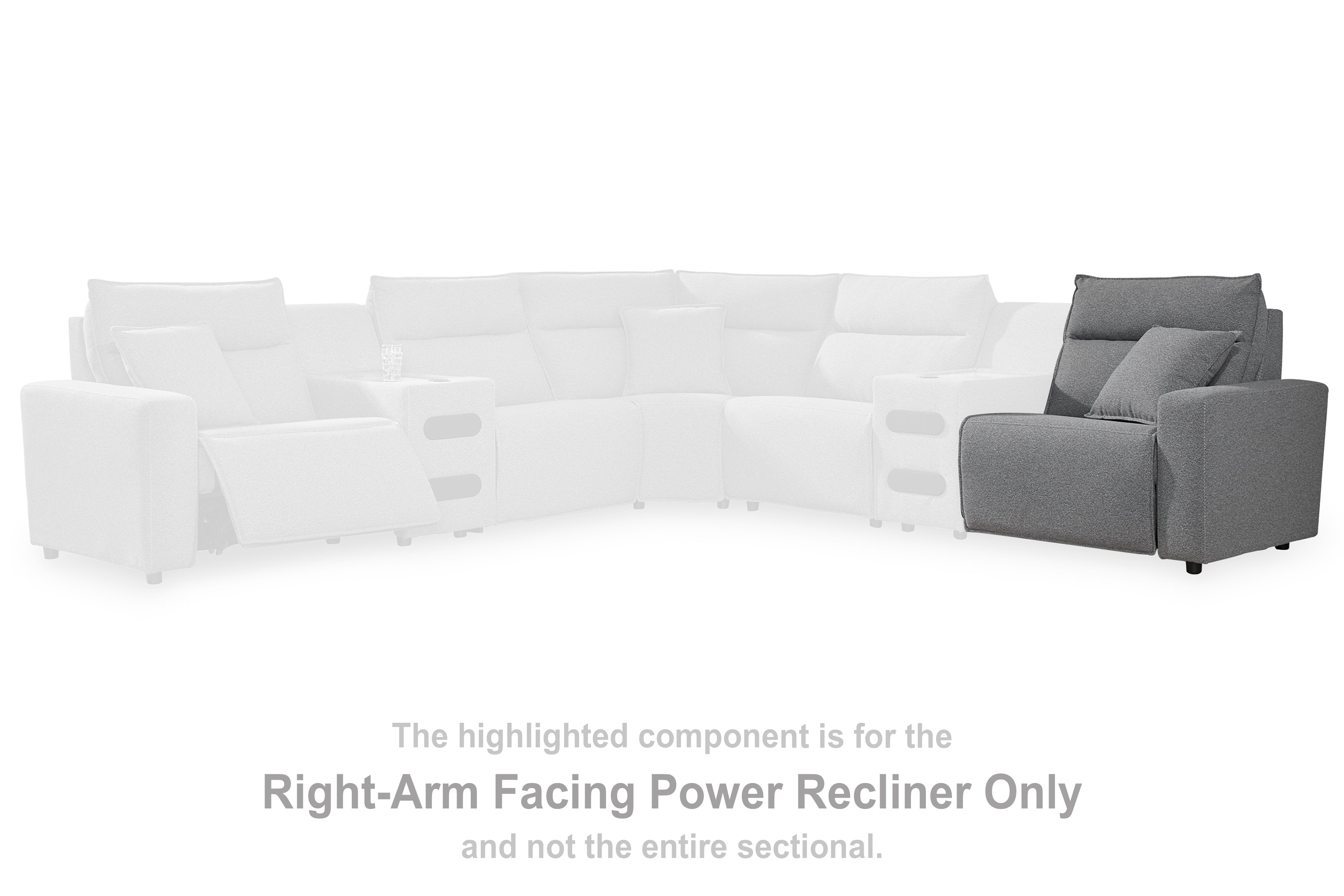 Warmstead Furniture - Ashley Furniture - ModMax II Sectional - RAF Zero Wall Power Recliner / Salt and Pepper - 6590662