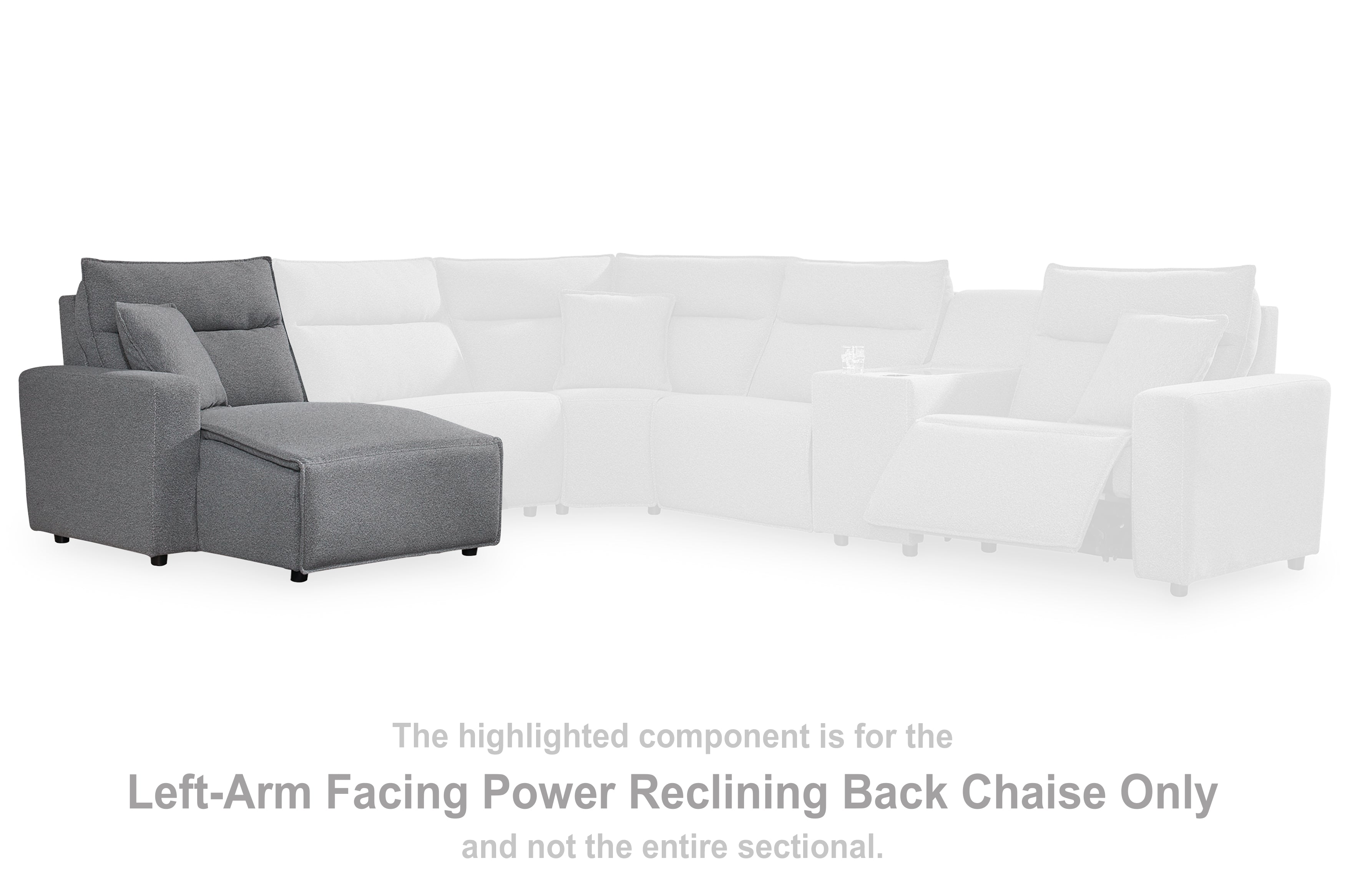 Warmstead Furniture - Ashley Furniture - ModMax II Sectional - LAF Press Back Power Chaise / Salt and Pepper - 6590679