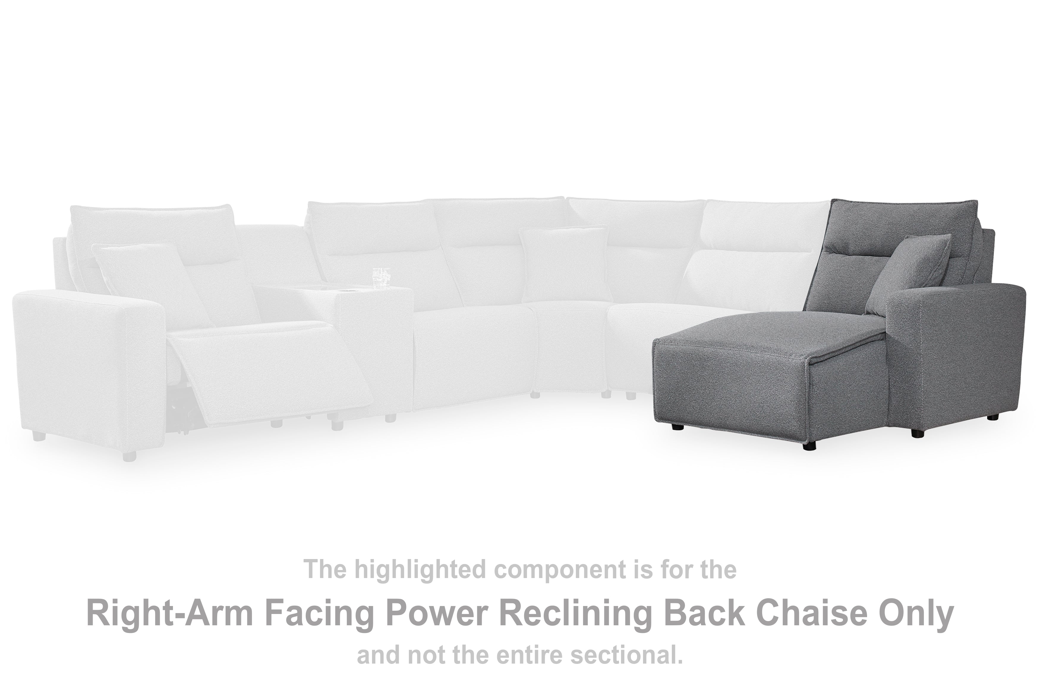 Warmstead Furniture - Ashley Furniture - ModMax II Sectional - RAF Press Back Power Chaise / Salt and Pepper - 6590697