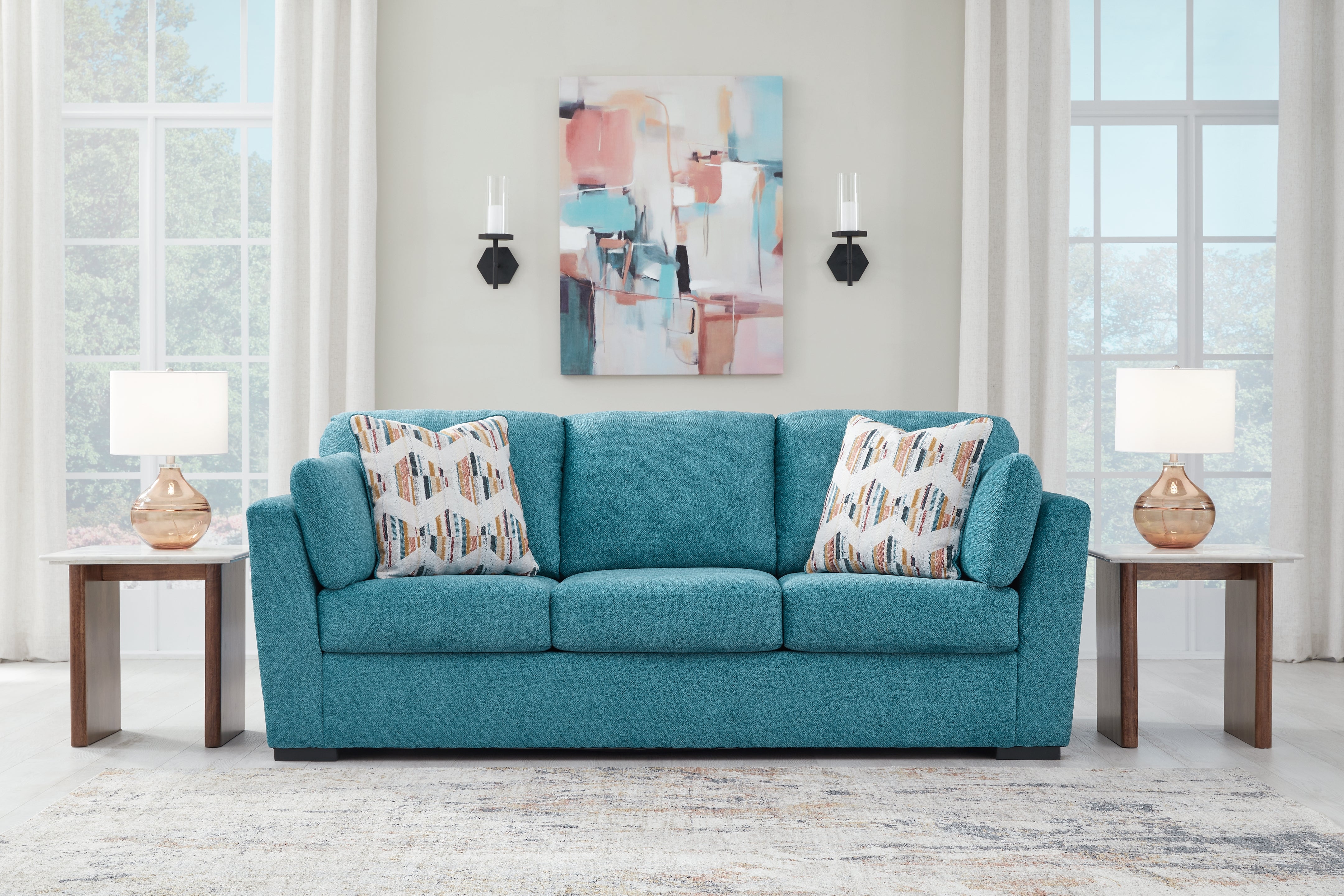 Warmstead Furniture - Ashley Furniture - Keerwick Living Room - Sofa / Teal - 6750738