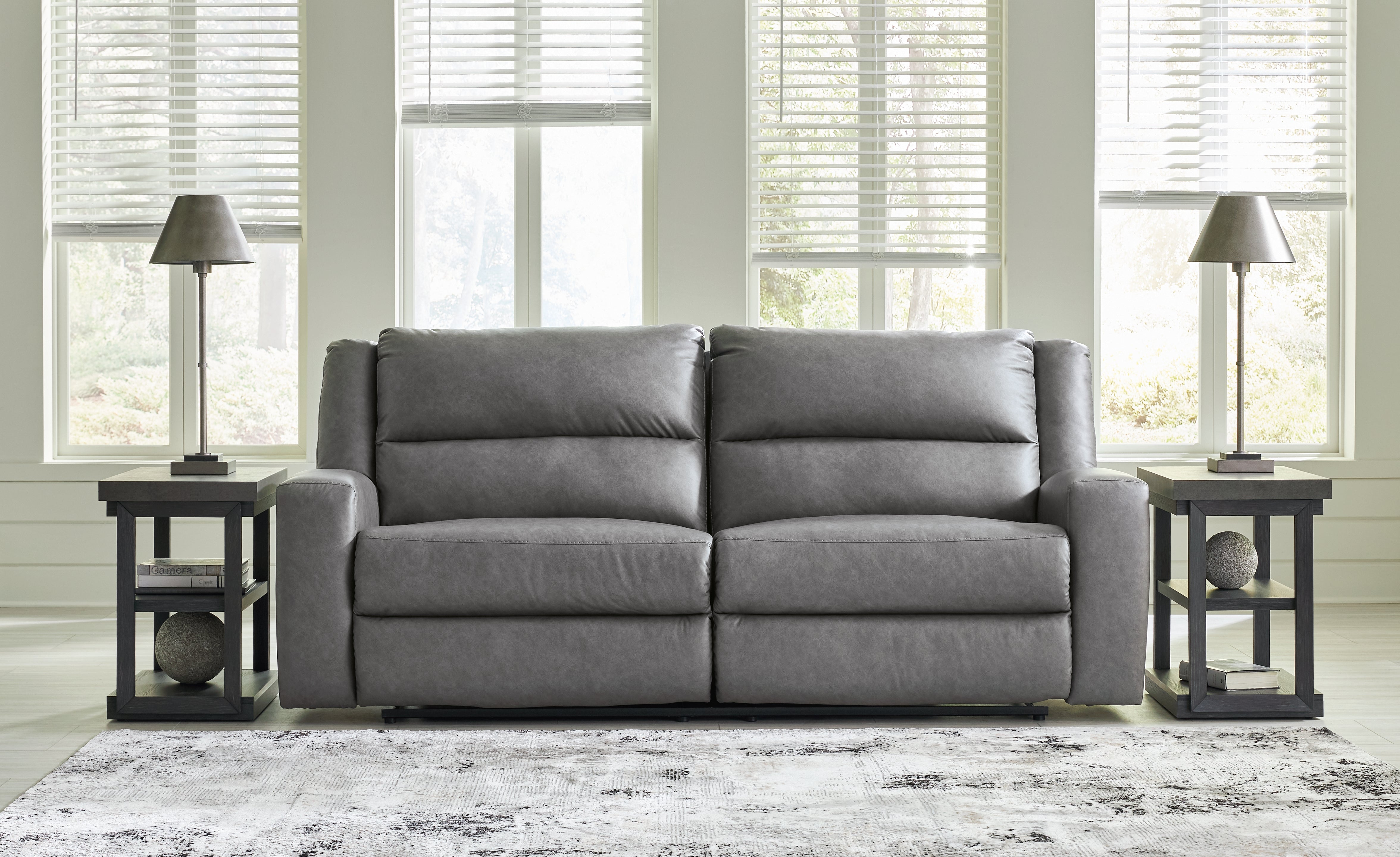 Warmstead Furniture - Ashley Furniture - Brixworth Living Room - 2 Seat Reclining Sofa / Slate - 6910681