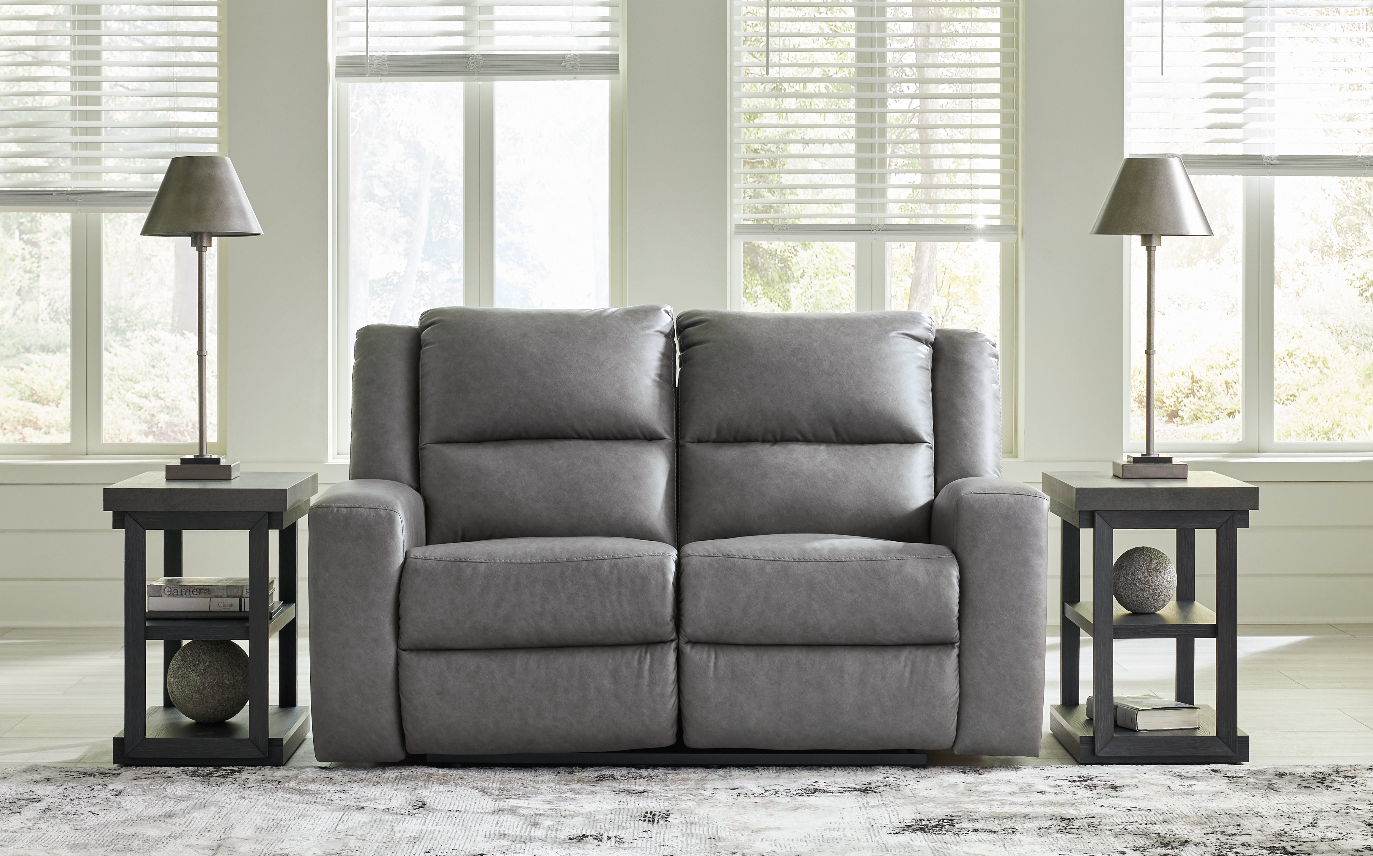 Warmstead Furniture - Ashley Furniture - Brixworth Living Room - Reclining Loveseat / Slate - 6910686