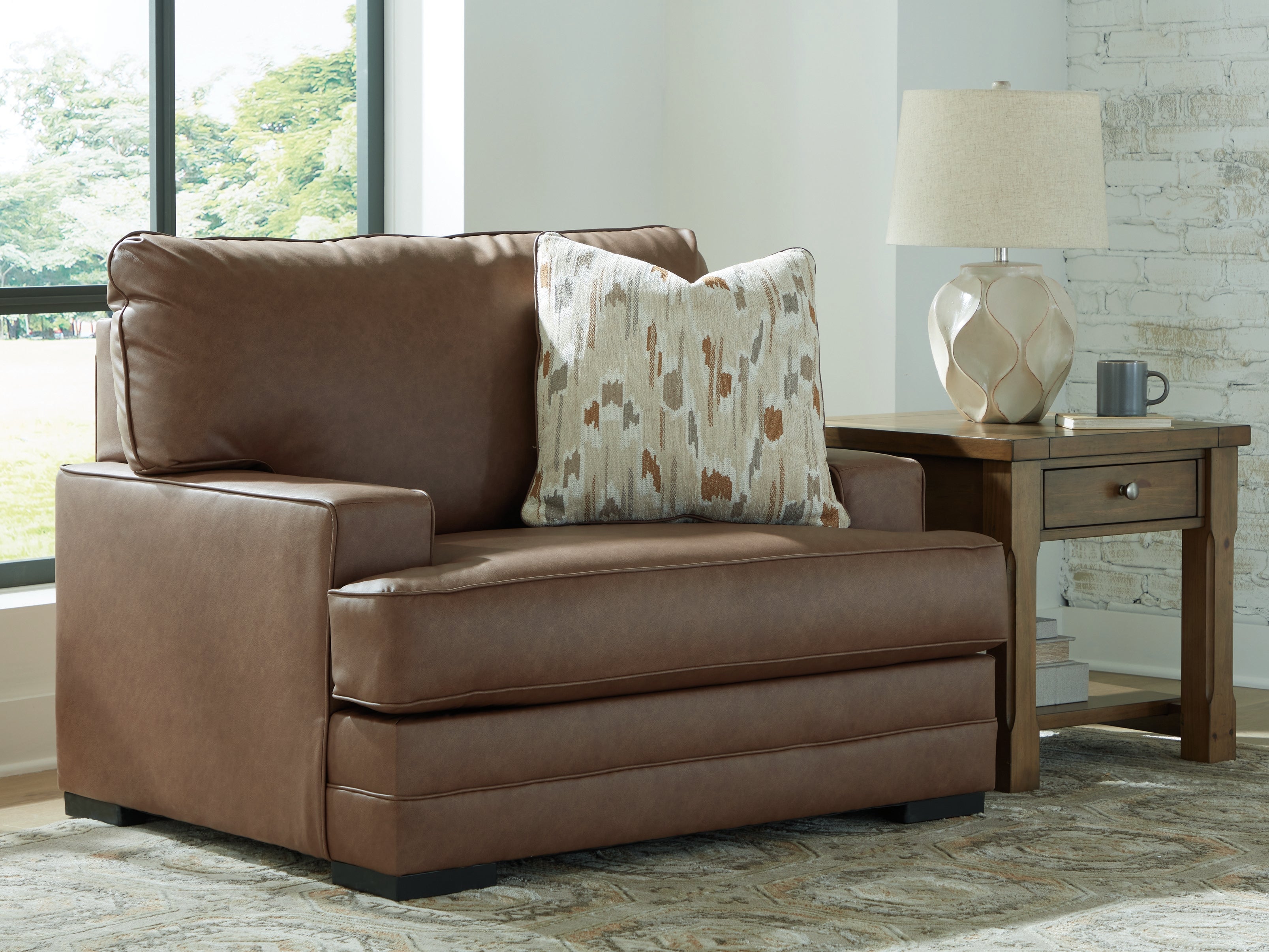 Warmstead Furniture - Ashley Furniture - VillaCourt Living Room - Chair and a Half / Caramel - 7490923