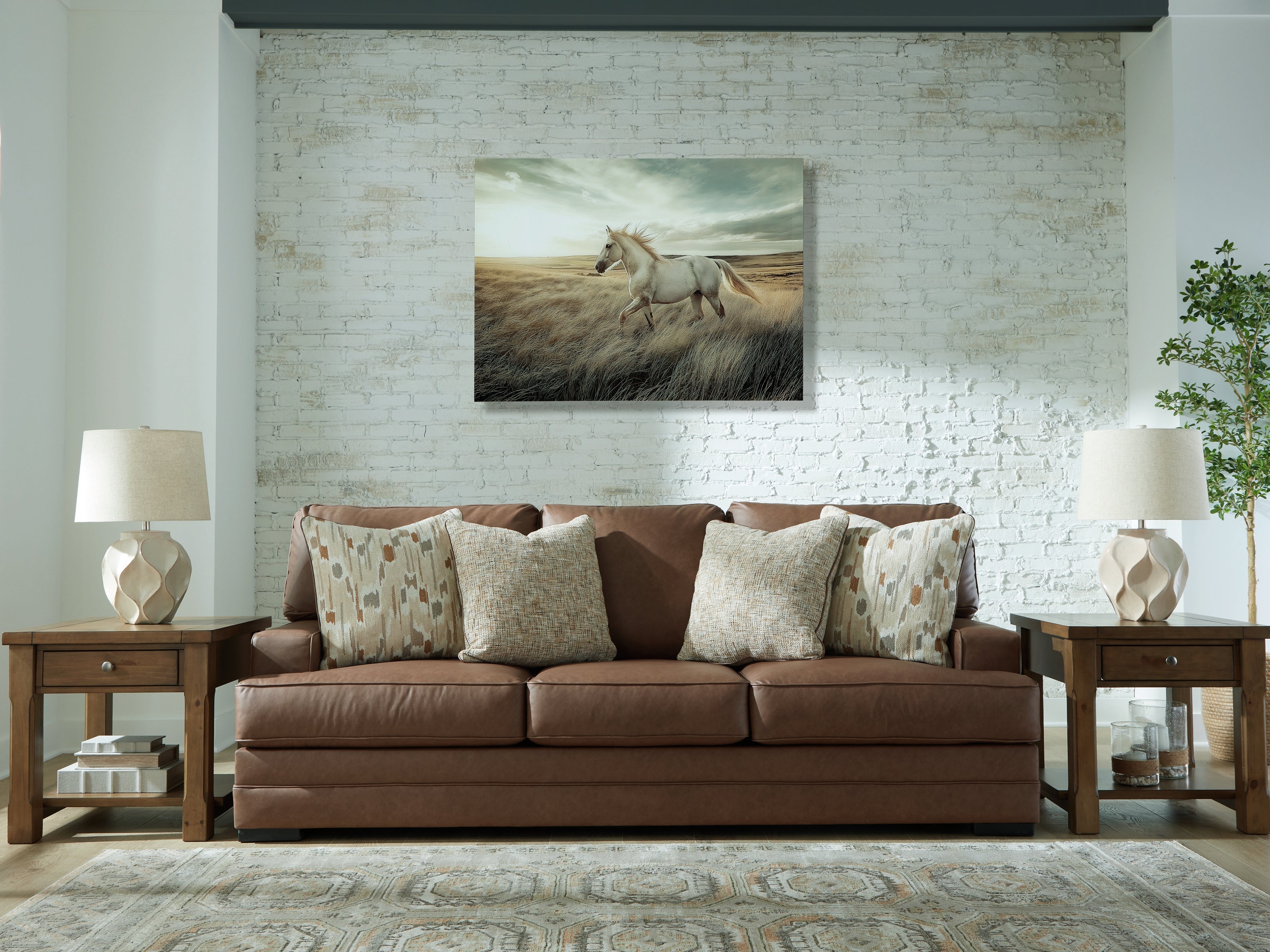 Warmstead Furniture - Ashley Furniture - VillaCourt Living Room - Sofa / Caramel - 7490938