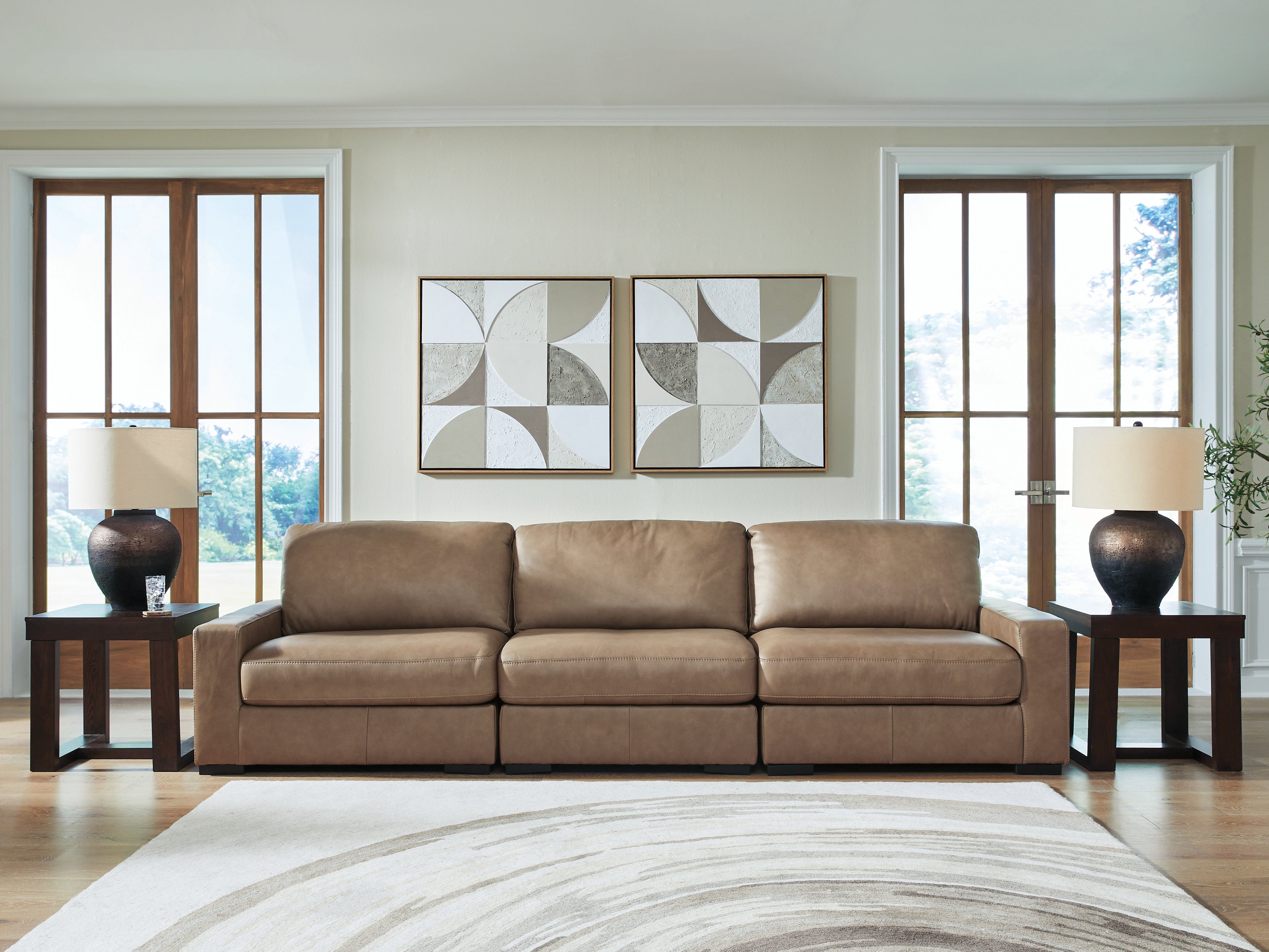 Warmstead Furniture - Ashley Furniture - Veronella Sectional - RAF 3-Piece Sectional Sofa / Sahara - 76106S2