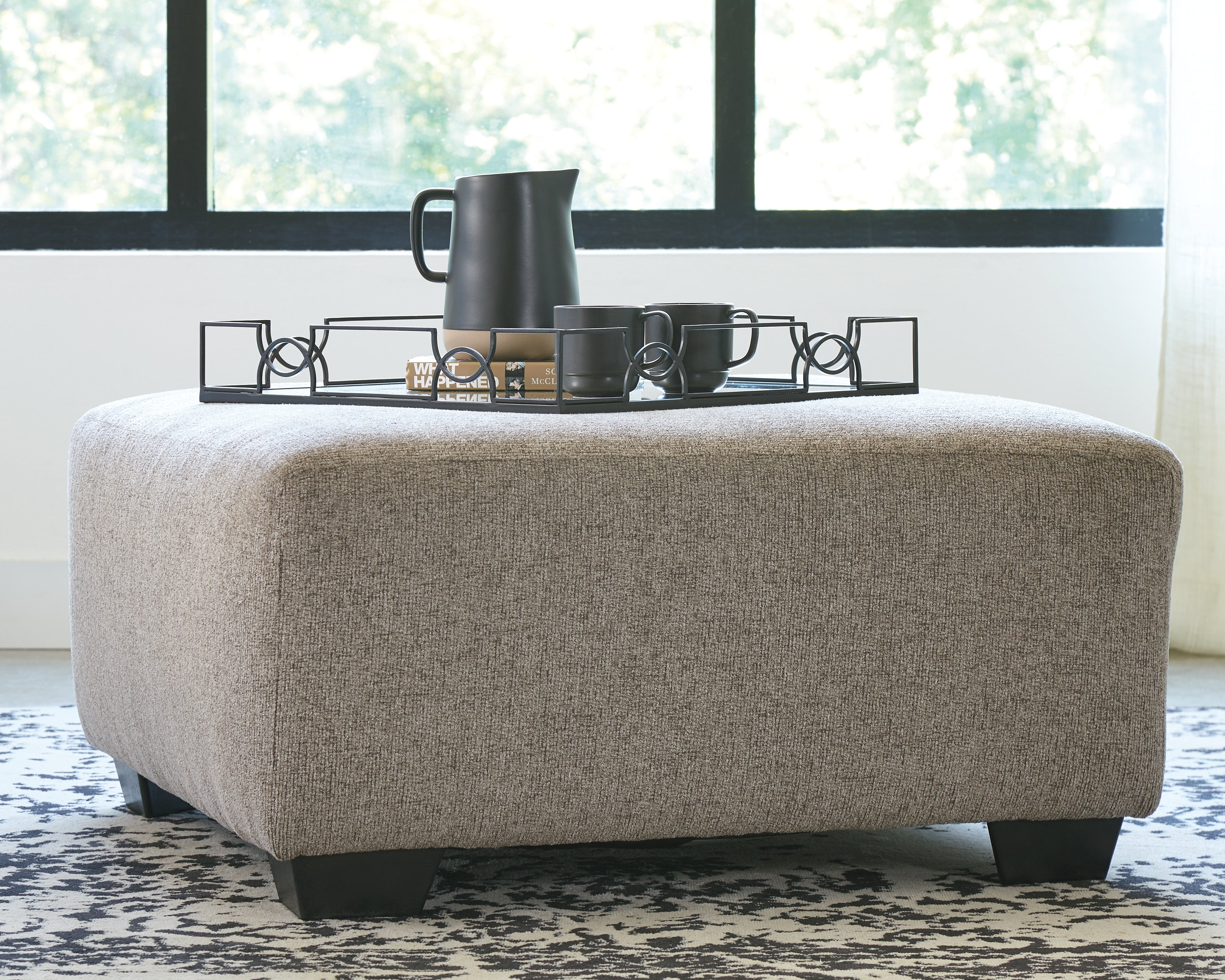 Warmstead Furniture - Ashley Furniture - Ballinasloe Living Room - Oversized Accent Ottoman / Platinum - 8070208