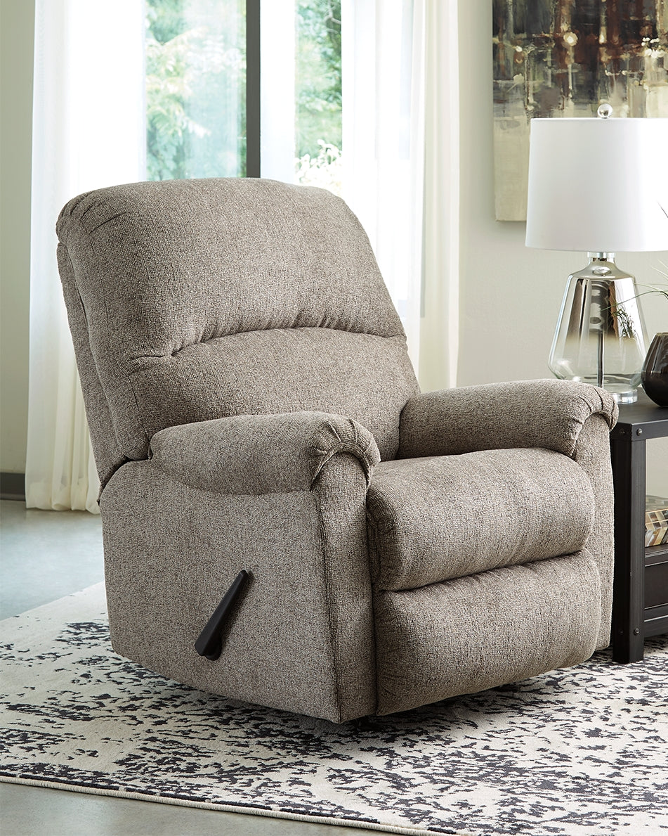 Warmstead Furniture - Ashley Furniture - Ballinasloe Living Room - Rocker Recliner / Platinum - 8070225