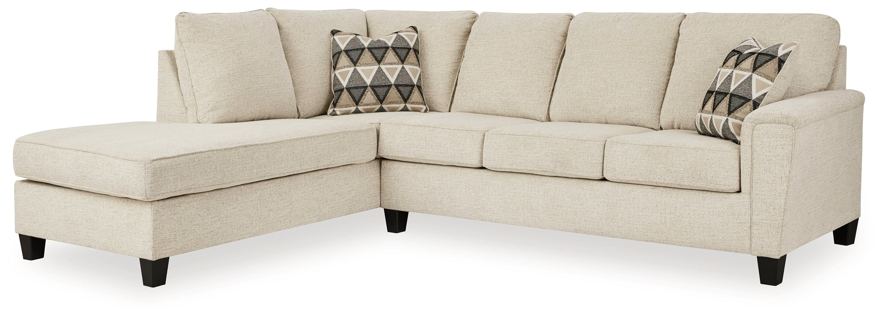Warmstead Furniture - Ashley Furniture - Abinger Sectional - RAF 2-Piece Sectional with Chaise / Natural - 83904S1