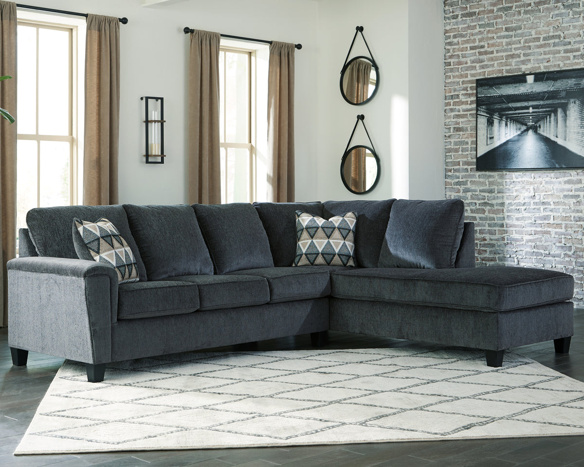 Warmstead Furniture - Ashley Furniture - Abinger Sectional - LAF 2-Piece Sectional with Chaise / Smoke - 83905S2