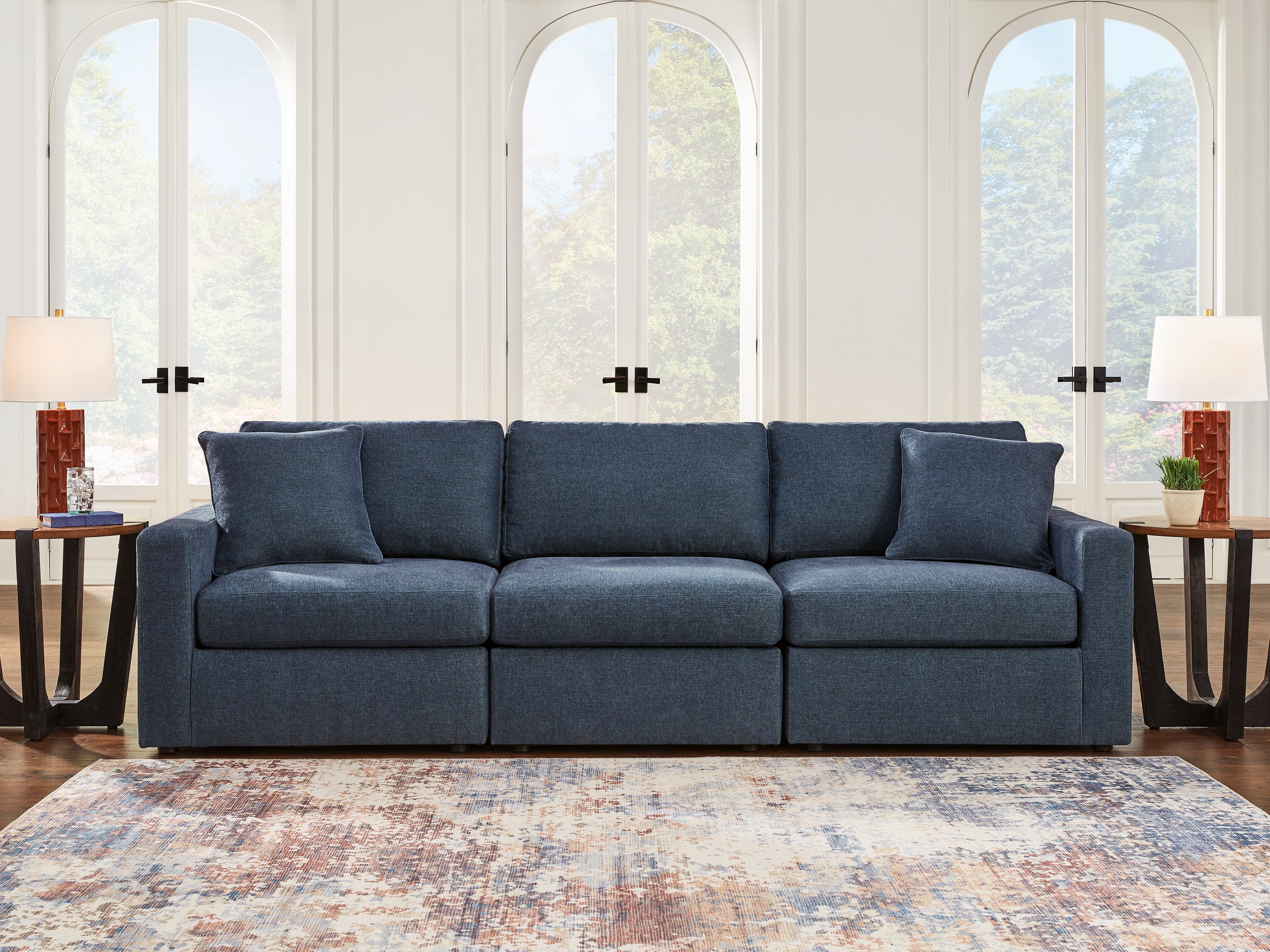 Warmstead Furniture - Ashley Furniture - Modmax Sectional - RAF 3-Piece Sectional / Ink - 92101S2