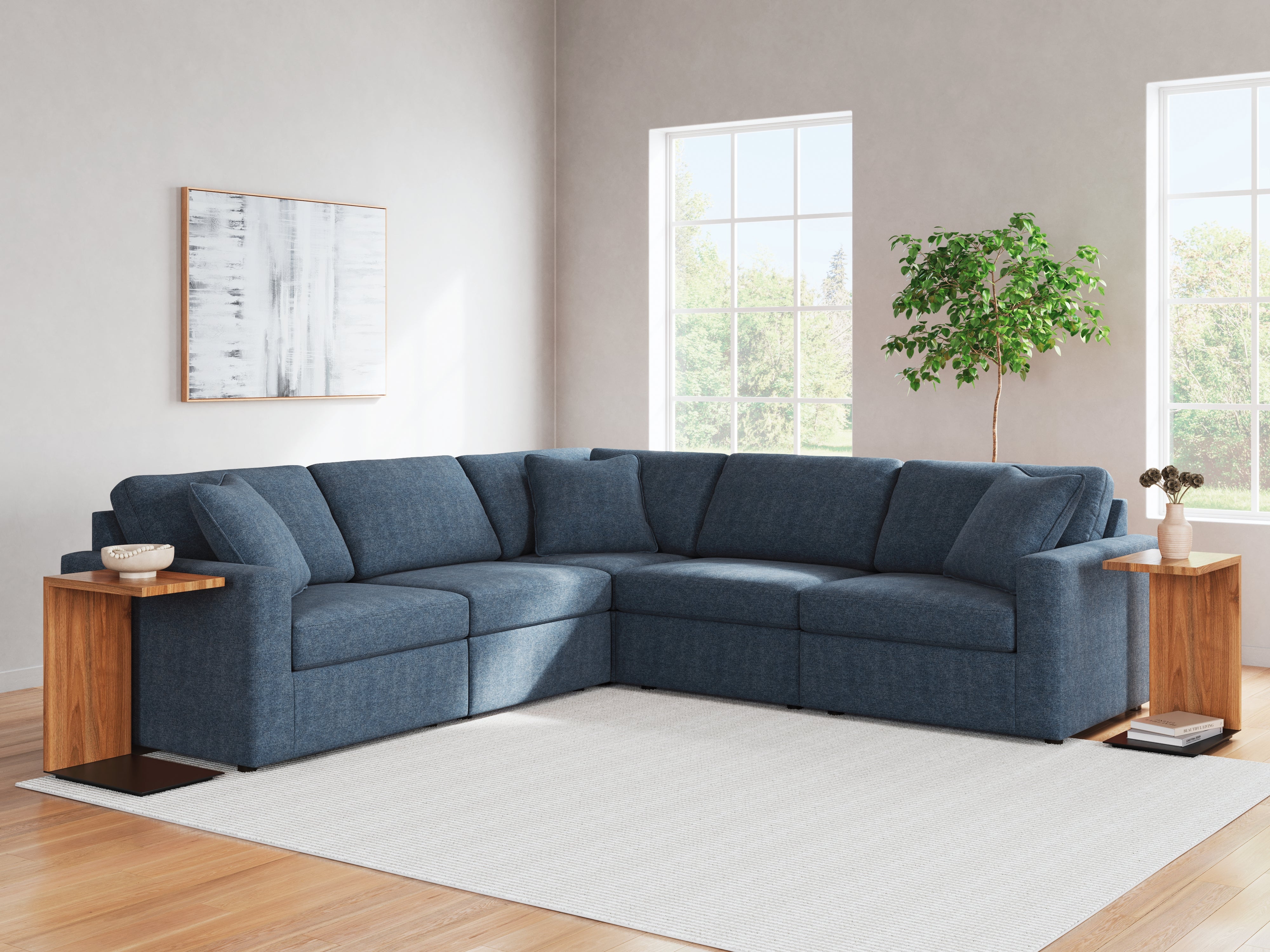 Warmstead Furniture - Ashley Furniture - Modmax Sectional - RAF 5-Piece Sectional / Ink - 92101S6