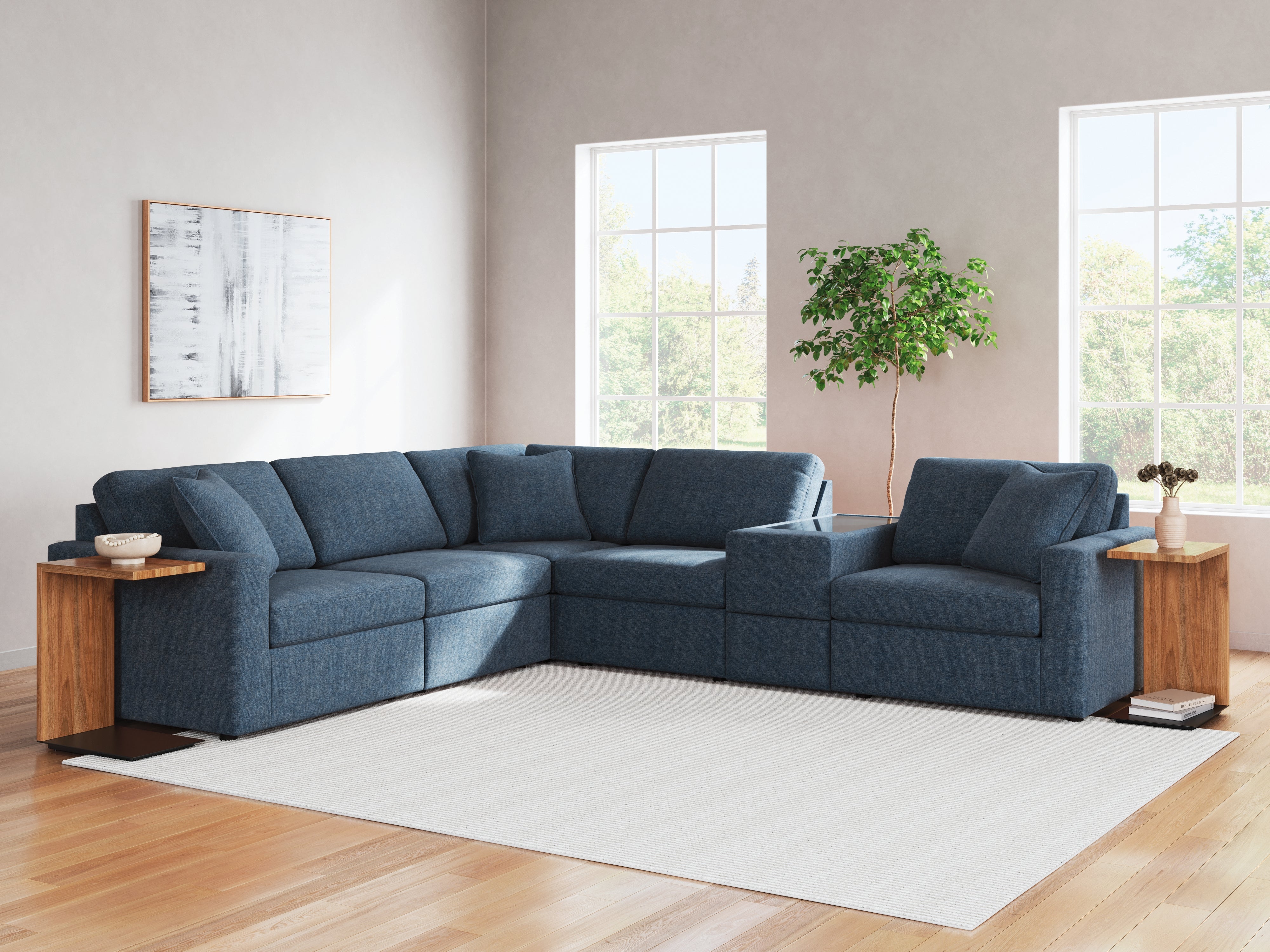 Warmstead Furniture - Ashley Furniture - Modmax Sectional - RAF 6-Piece Sectional / Ink - 92101S7