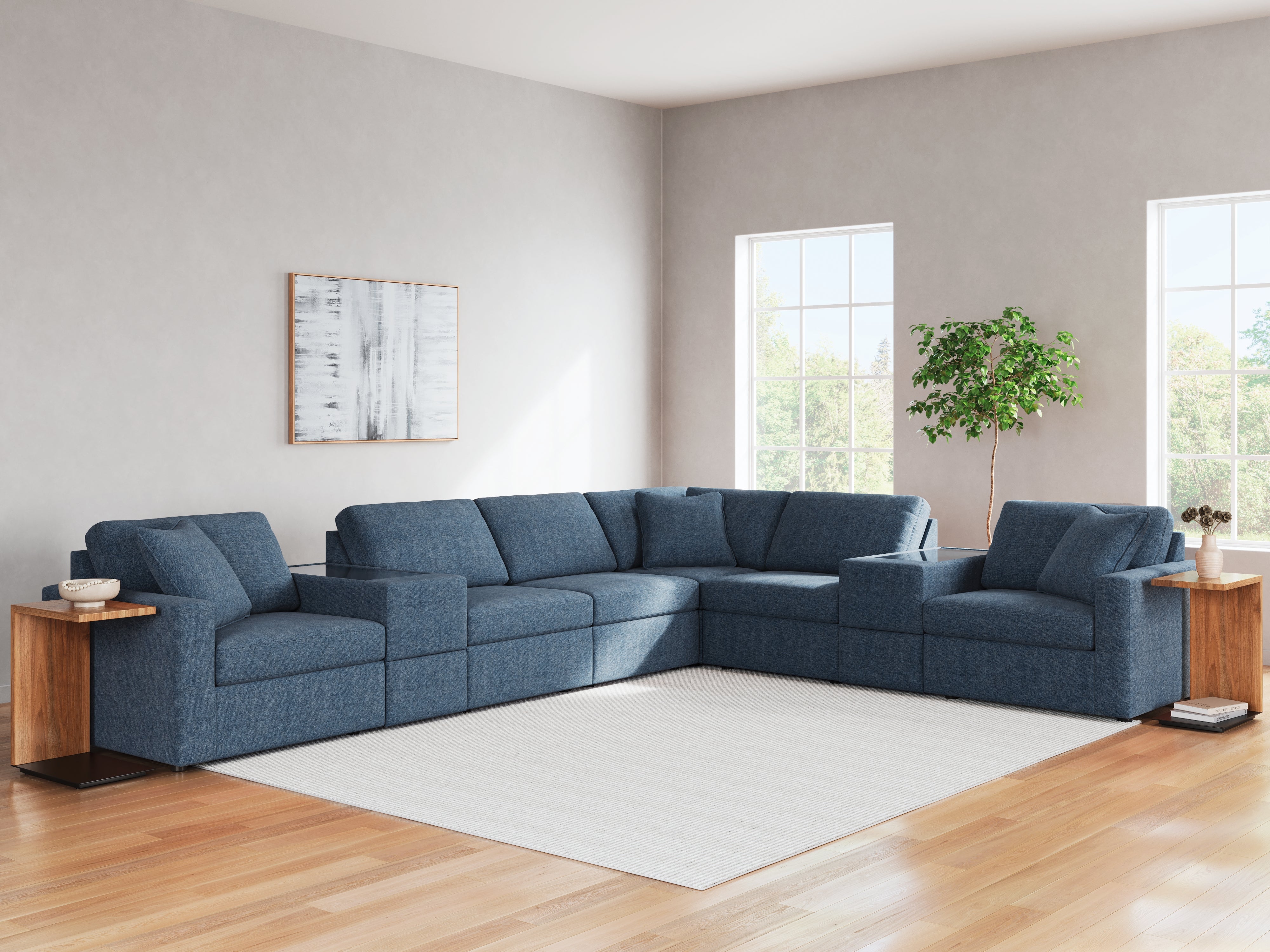 Warmstead Furniture - Ashley Furniture - Modmax Sectional - RAF 8-Piece Sectional / Ink - 92101S11