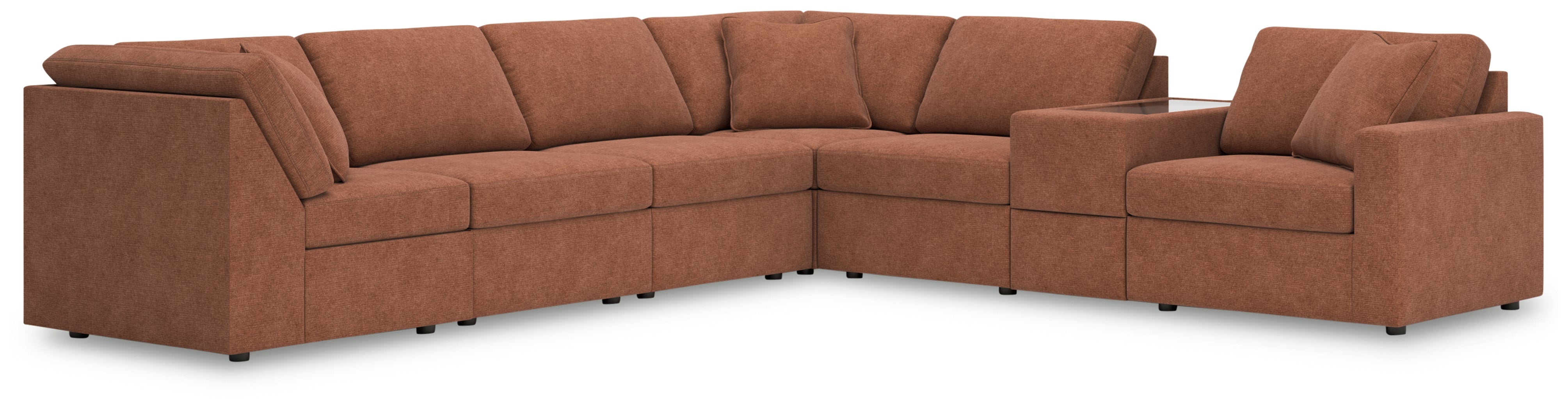 Warmstead Furniture - Ashley Furniture - Modmax Sectional - RAF 7-Piece Sectional / Spice - 92102S33