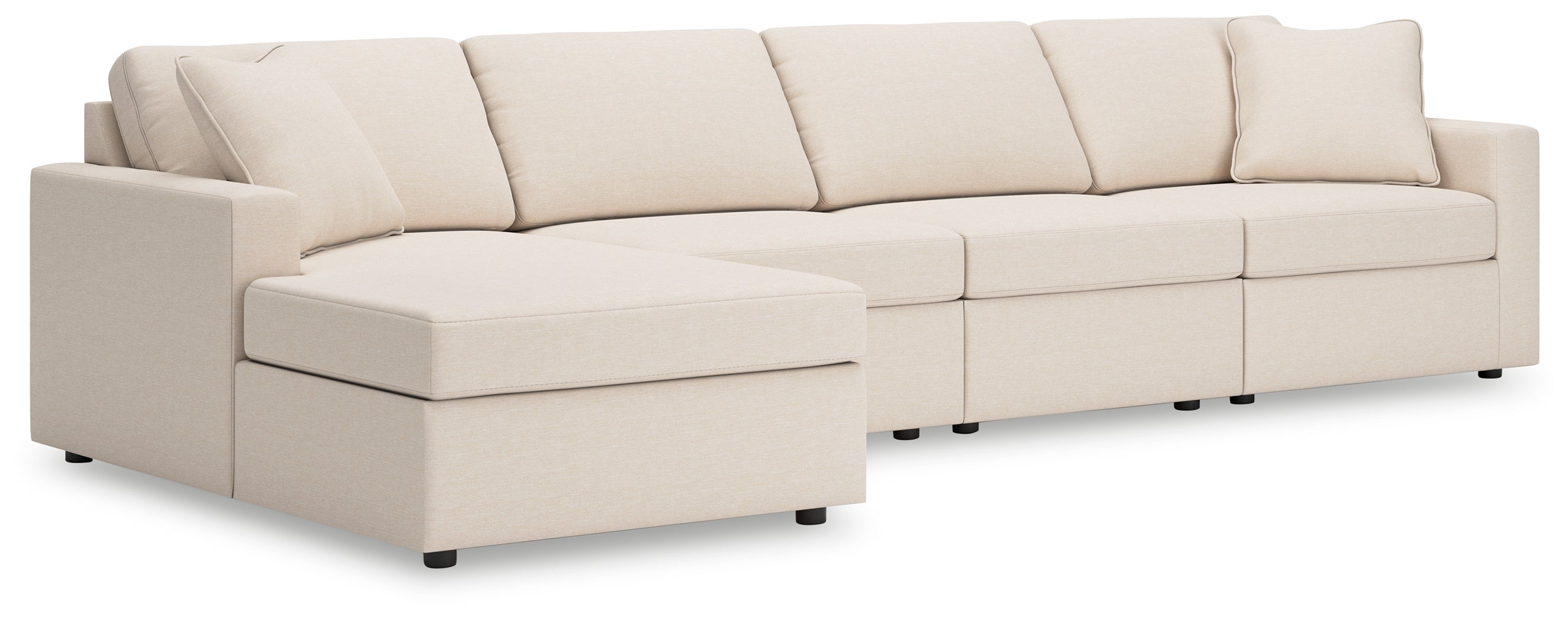 Warmstead Furniture - Ashley Furniture - Modmax Sectional - RAF 4-Piece Sectional with Chaise / Oyster - 92103S26