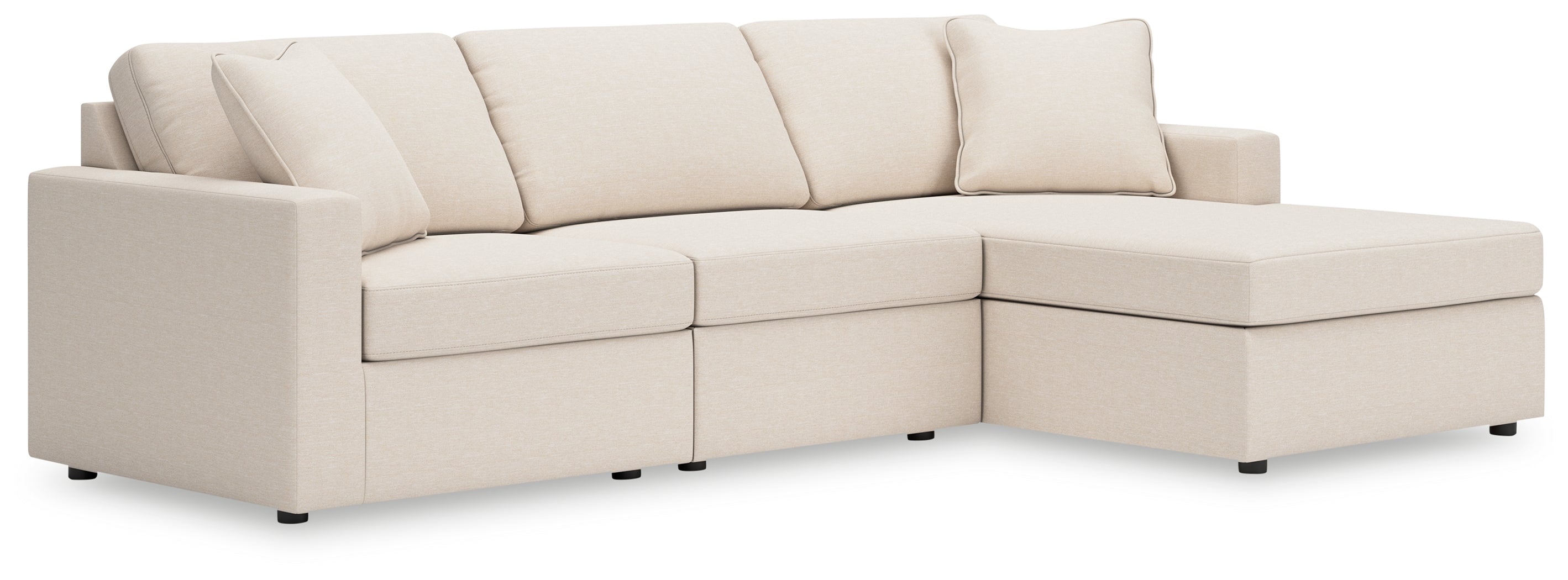 Warmstead Furniture - Ashley Furniture - Modmax Sectional - RAF 3-Piece Sectional with Chaise / Oyster - 92103S18