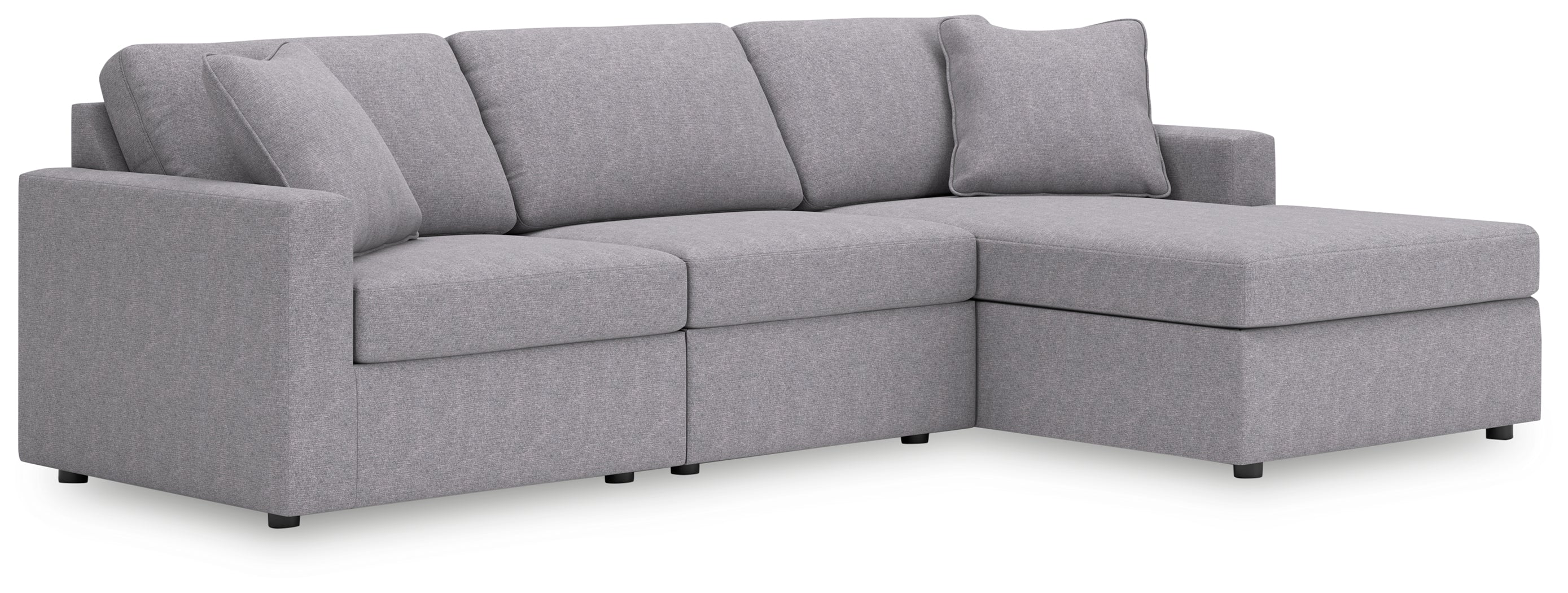 Warmstead Furniture - Ashley Furniture - Modmax Sectional - RAF 3-Piece Sectional with Chaise / Granite - 92104S18