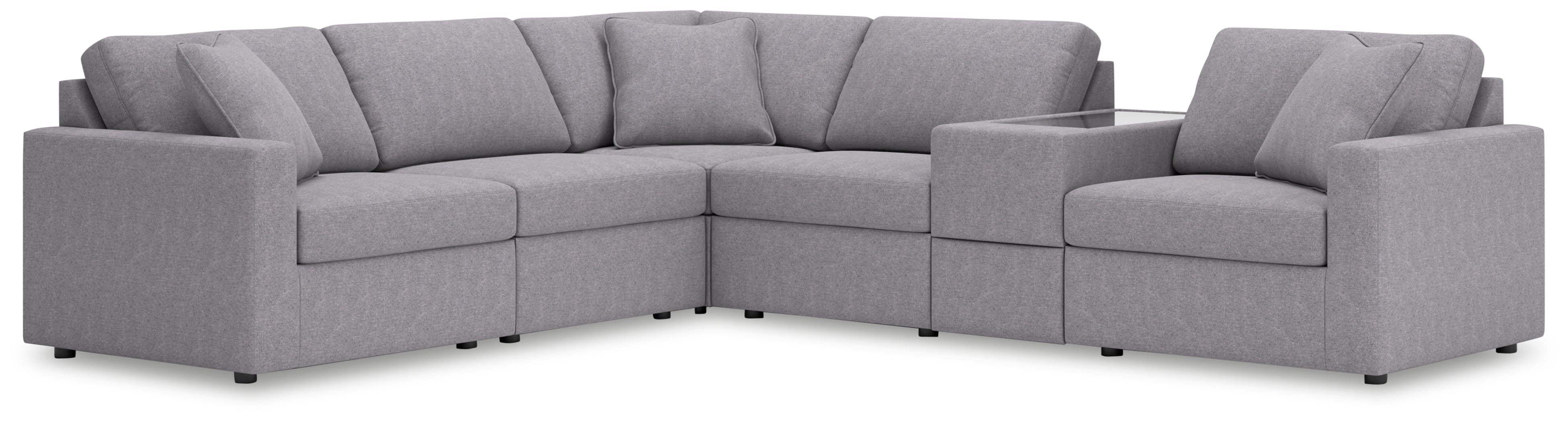 Warmstead Furniture - Ashley Furniture - Modmax Sectional - RAF 6-Piece Sectional / Granite - 92104S7