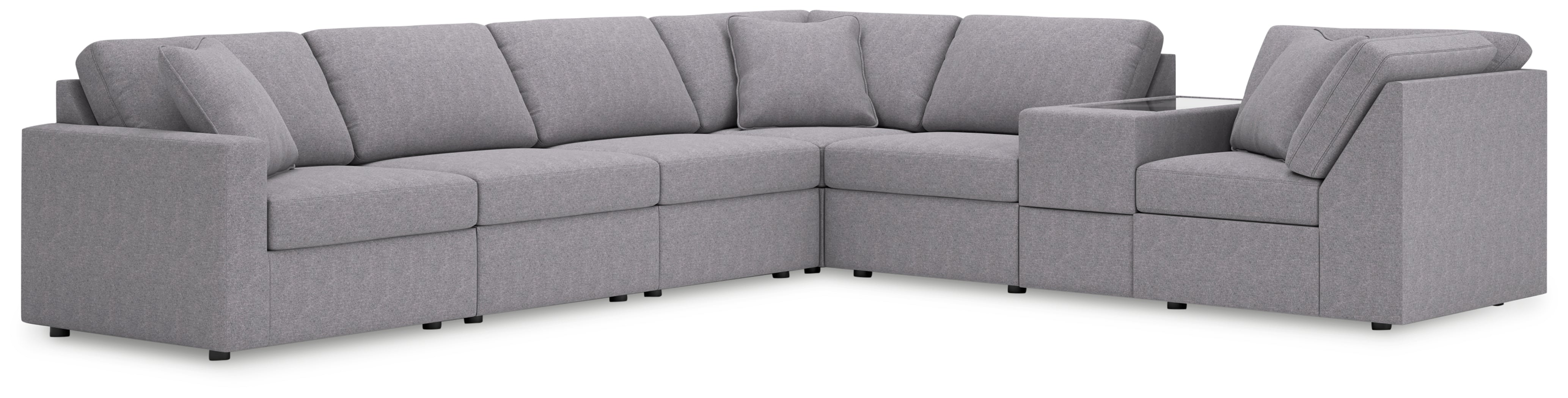 Warmstead Furniture - Ashley Furniture - Modmax Sectional - RAF 7-Piece Sectional / Granite - 92104S33