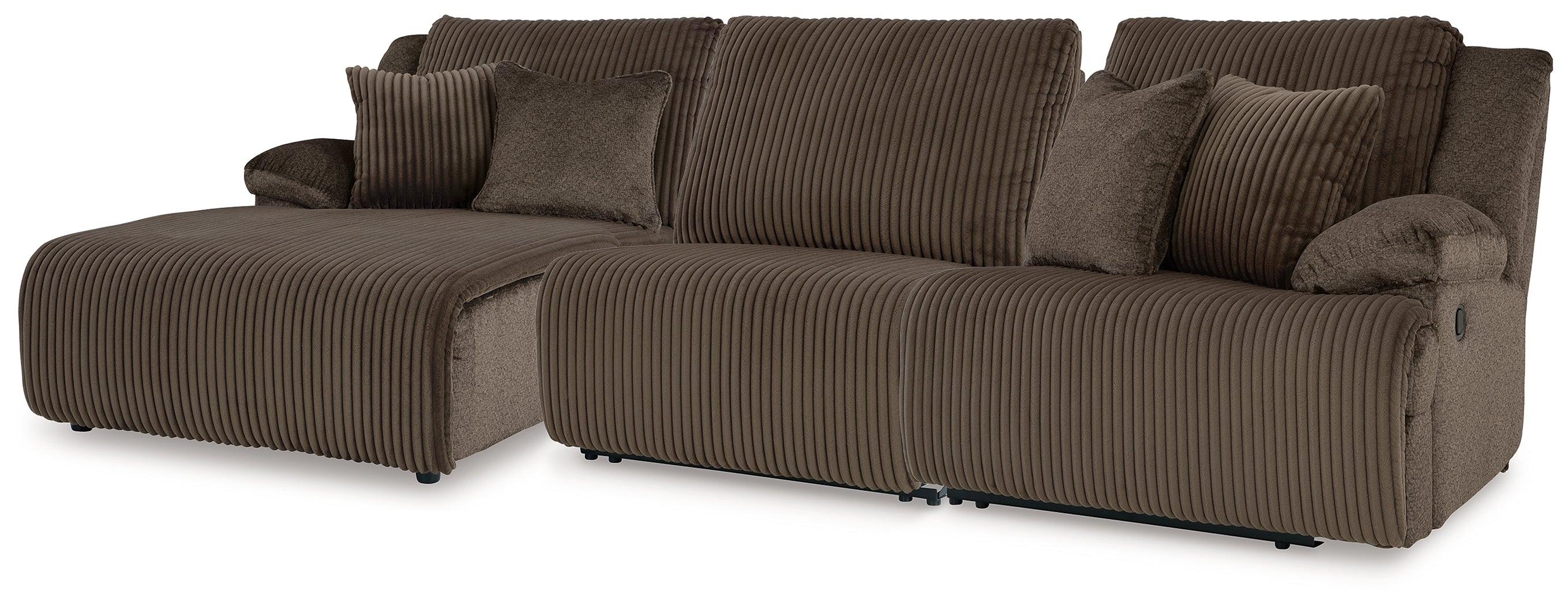 Warmstead Furniture - Ashley Furniture - Top Tier Sectional - 3-Piece Sofa Chaise Sectional / Chocolate - 92705S11