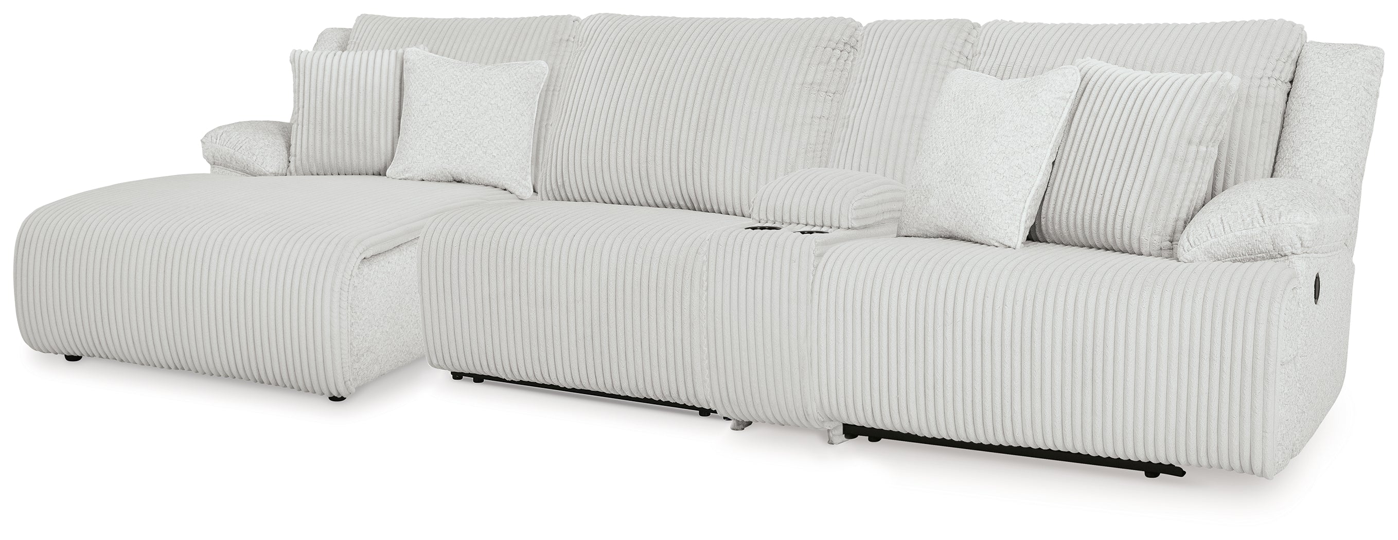 Warmstead Furniture - Ashley Furniture - Top Tier Sectional - 4-Piece Reclining Sectional with Chaise / Alloy - 92706S12
