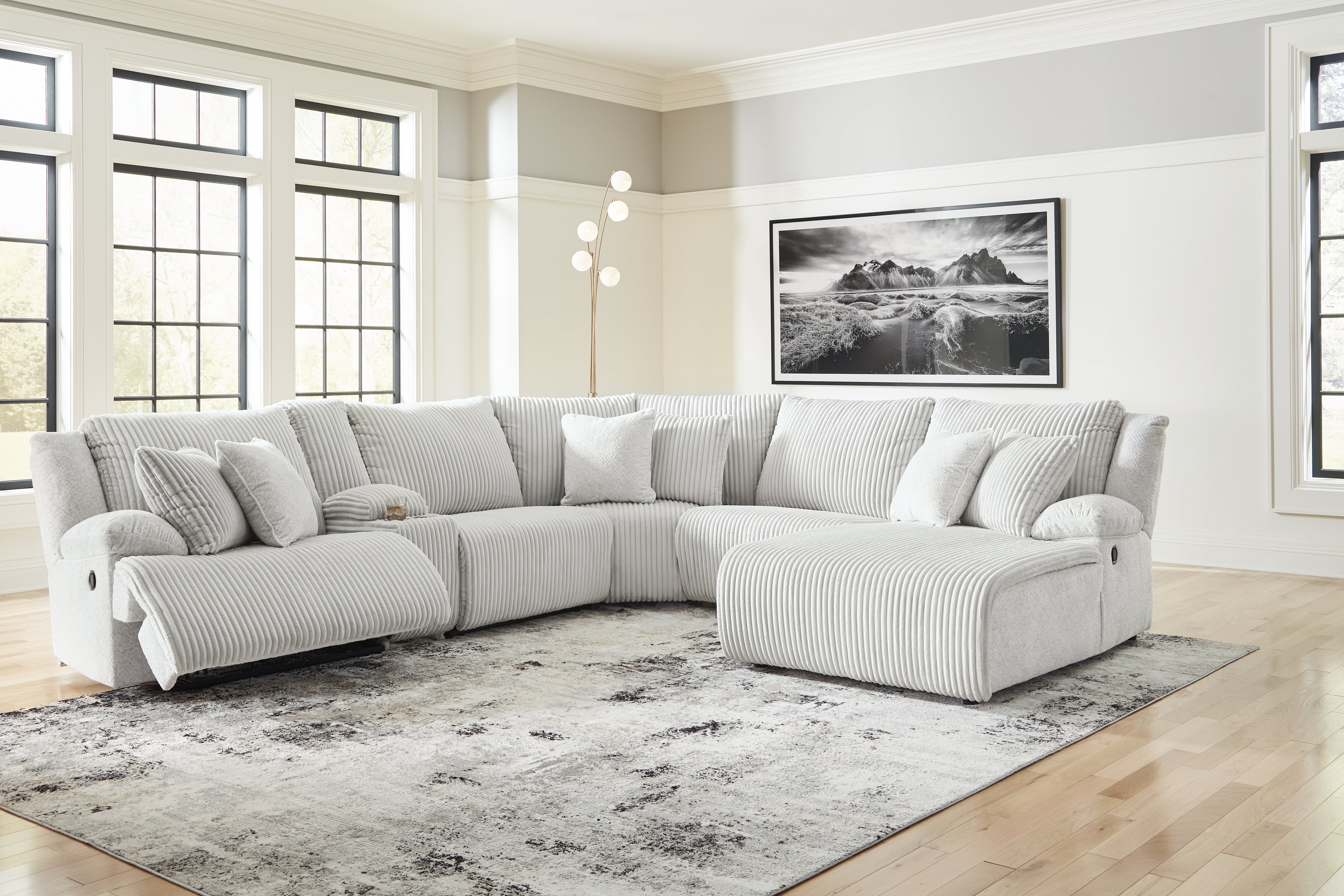 Warmstead Furniture - Ashley Furniture - Top Tier Sectional - 6-Piece Reclining Sectional with Chaise / Alloy - 92706S1