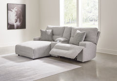 Warmstead Furniture - Ashley Furniture - Acklen Place Sectional - 2-Piece Power Reclining Sectional / Navy - 93607S16