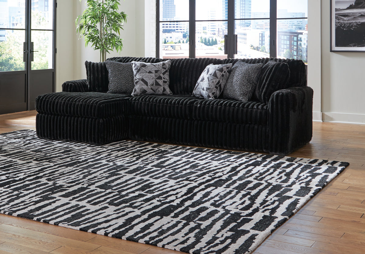 Warmstead Furniture - Ashley Furniture - Midnight-Madness Sectional - LAF 3-Piece Sectional with Chaise / Onyx - 98103S9