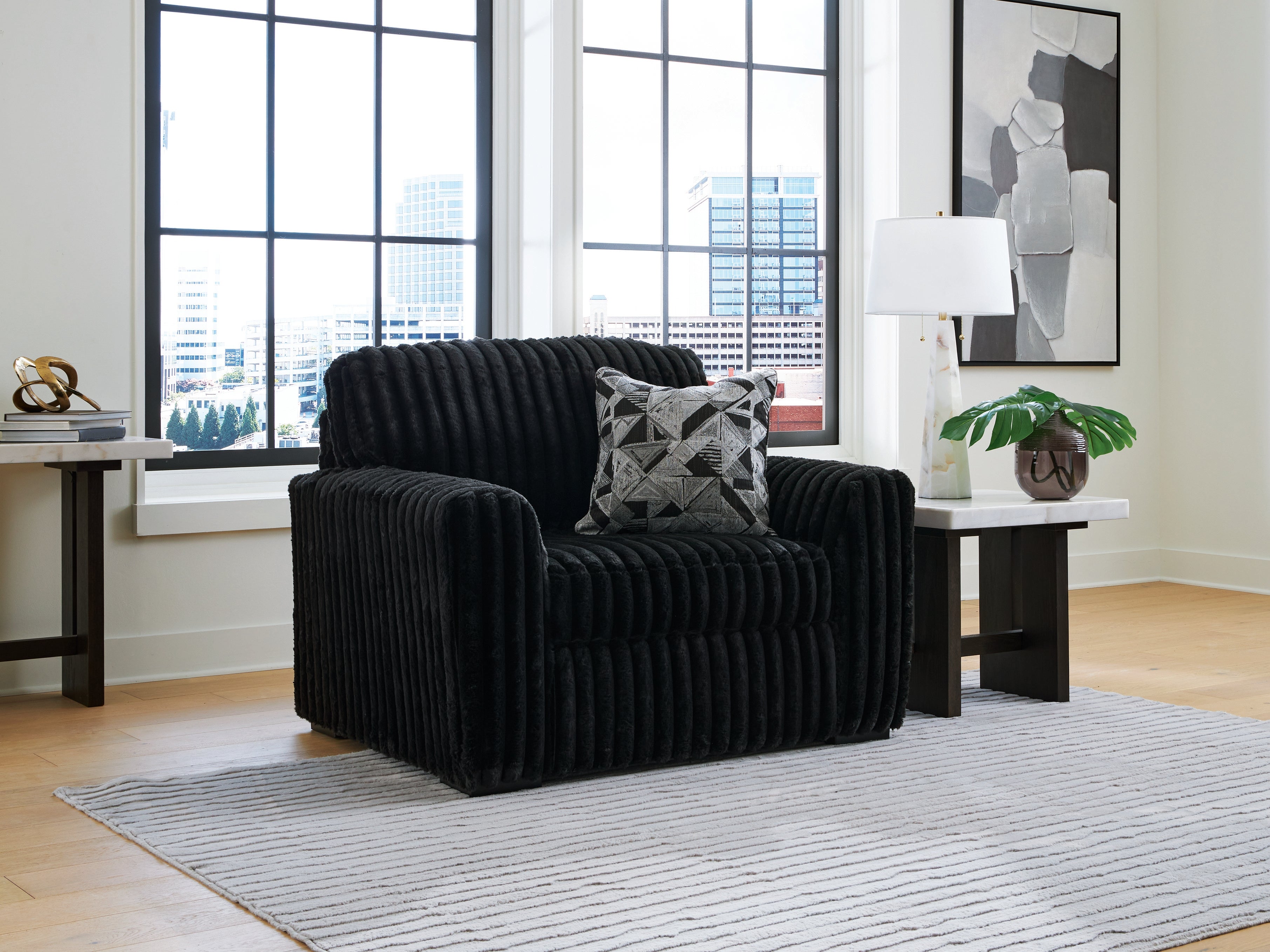 Warmstead Furniture - Ashley Furniture - Midnight-Madness Living Room - Chair and a Half / Onyx - 9810323
