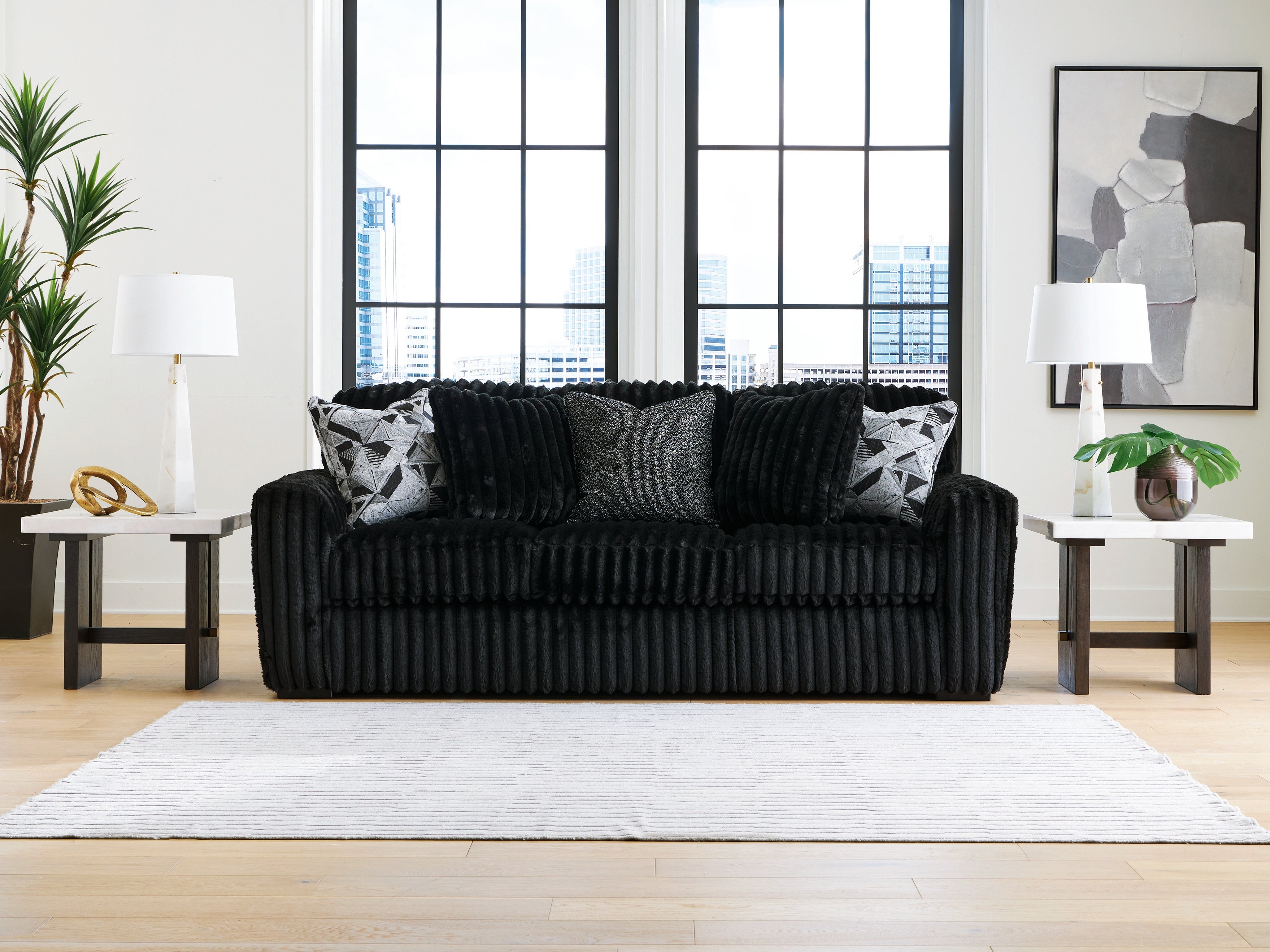 Warmstead Furniture - Ashley Furniture - Midnight-Madness Living Room - Sofa / Onyx - 9810338