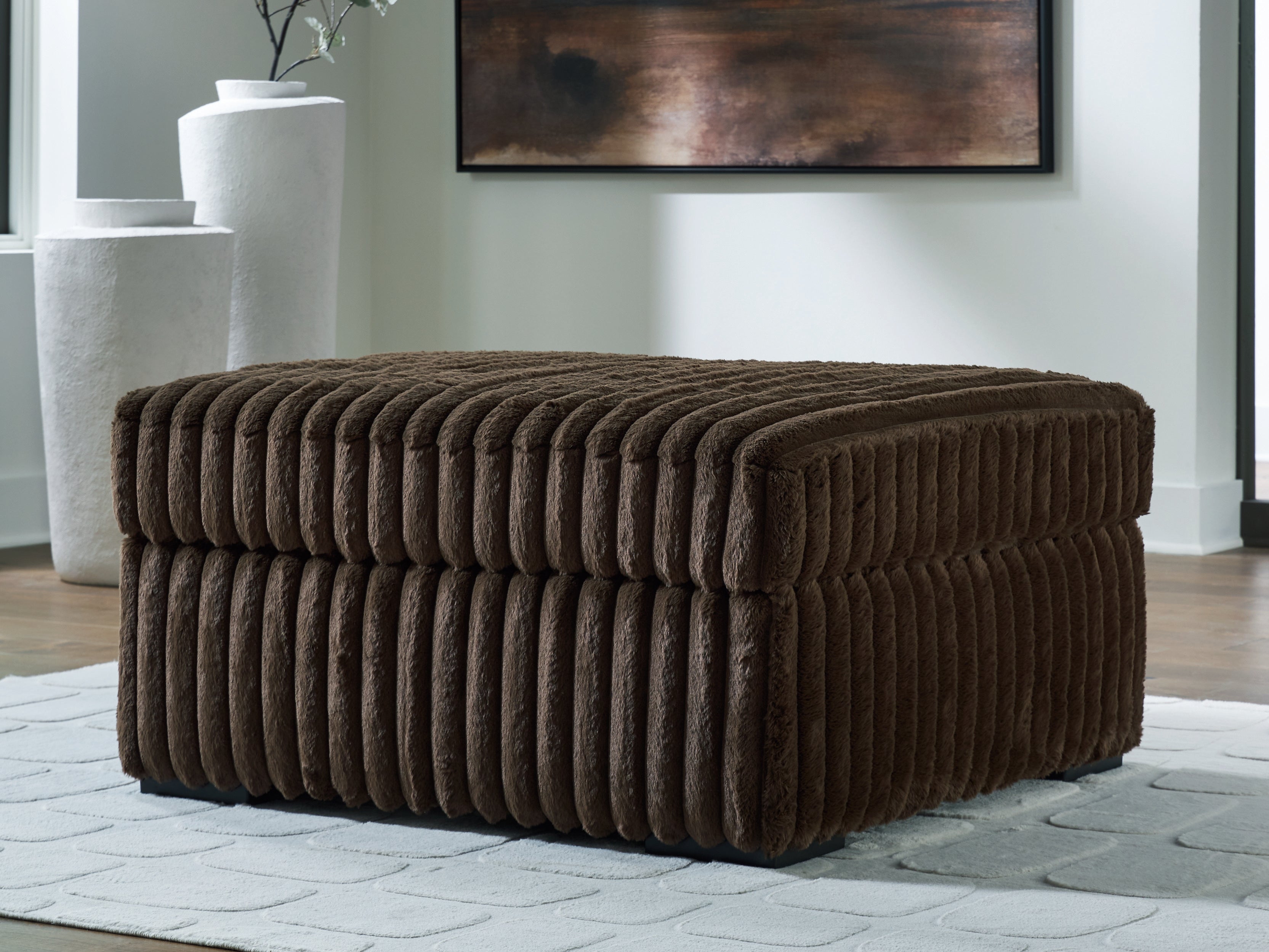 Warmstead Furniture - Ashley Furniture - Midnight-Madness Living Room - Oversized Accent Ottoman / Chocolate - 9810408