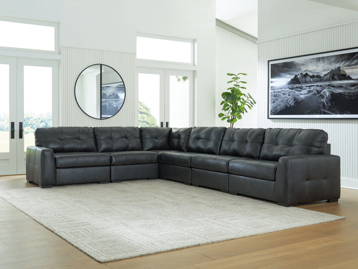 Warmstead Furniture - Ashley Furniture - Brindley Pier Sectional - RAF 6-Piece Sectional / Fog - 99503S5