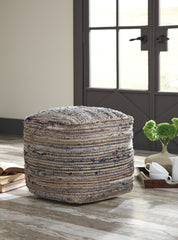 Warmstead Furniture - Ashley Furniture - Absalom Pouf - Pouf / Denim - A1000550