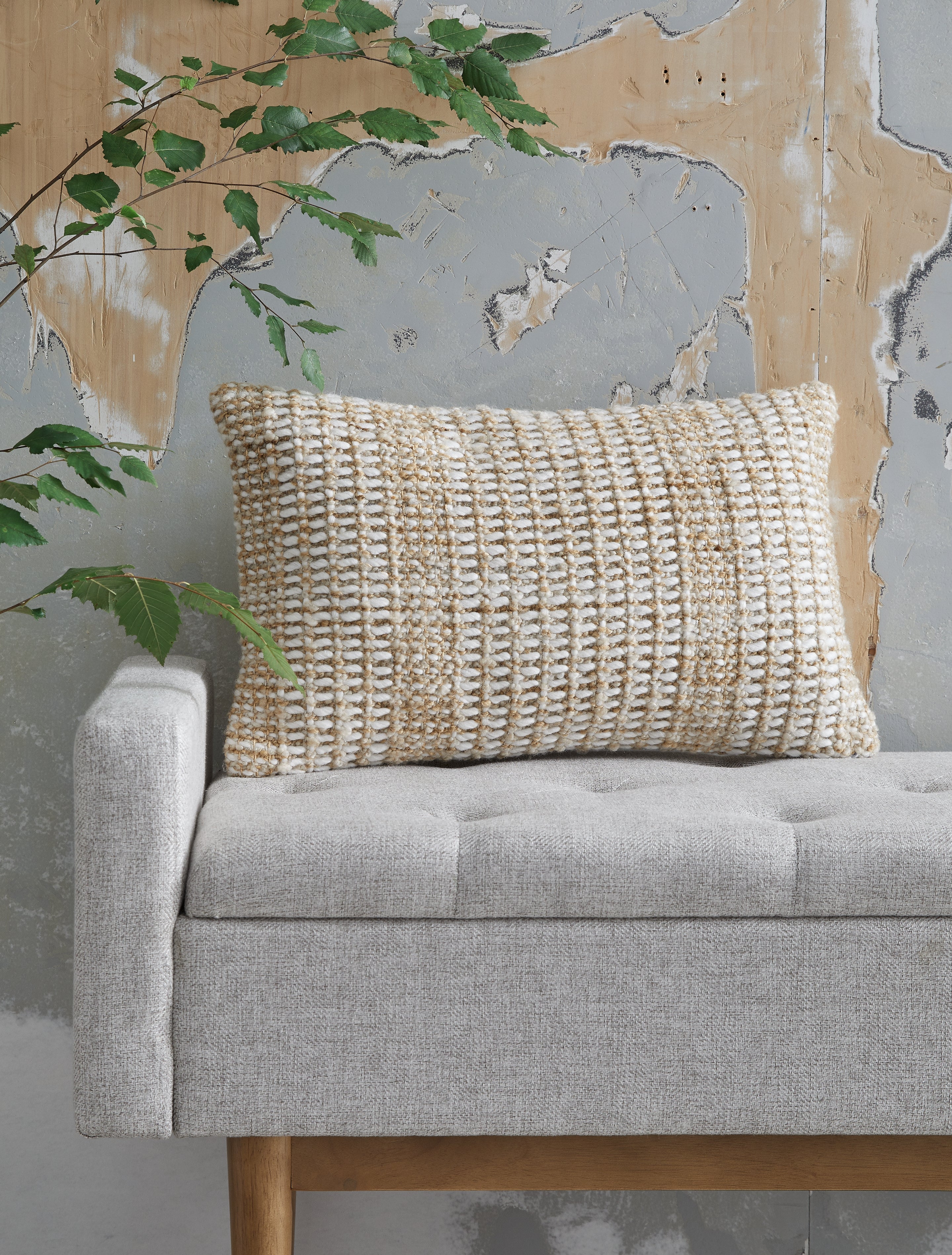 Warmstead Furniture - Ashley Furniture - Hathby Pillows - Pillow / Tan/White - A1001048P