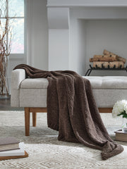 Warmstead Furniture - Ashley Furniture - Anawood Throw (Set of 3) - Throw (3/CS) / Brown - A1001098