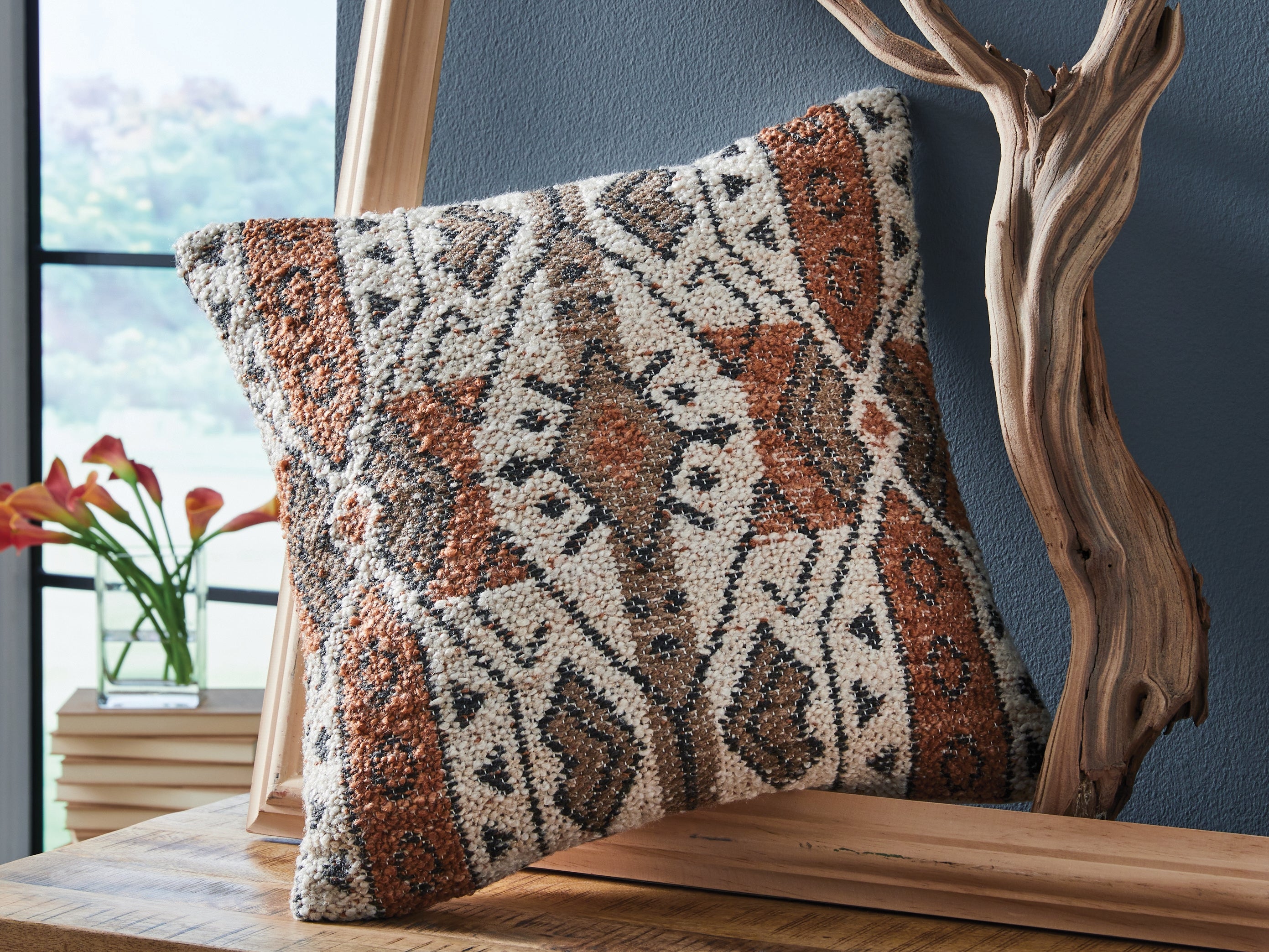 Warmstead Furniture - Ashley Furniture - Kierenworth Pillows - Pillow (4/CS) / Sienna/Ivory/Black - A1001110