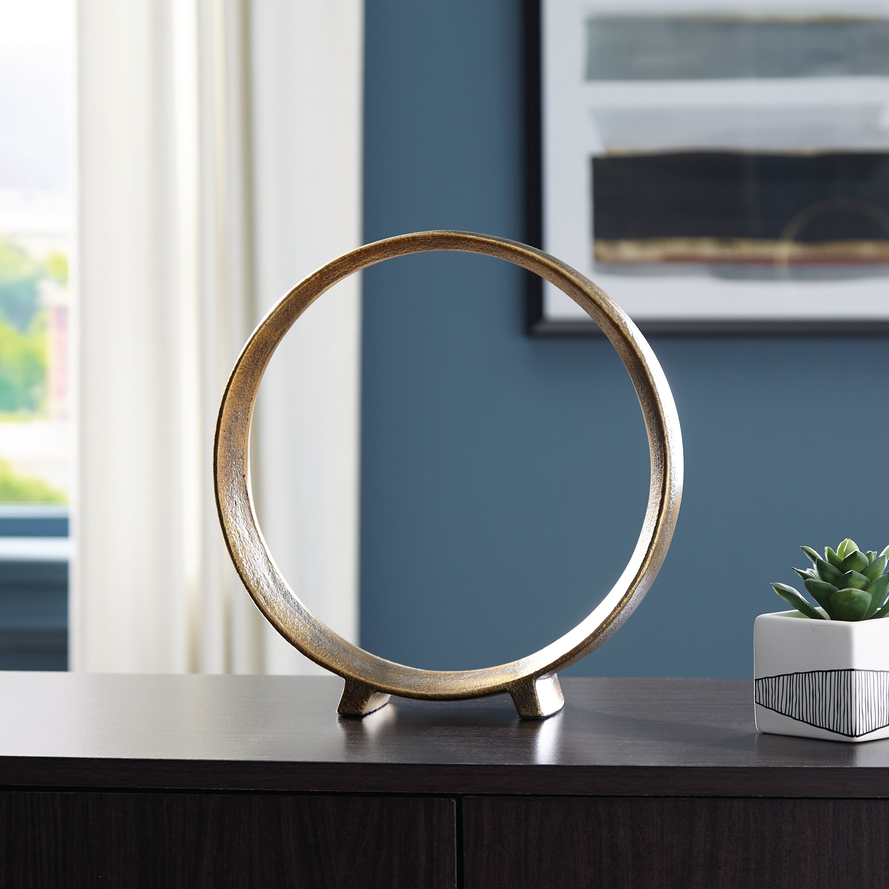 Warmstead Furniture - Ashley Furniture - Ryandale Sculpture - Sculpture / Antique Brass Finish - A2000499S