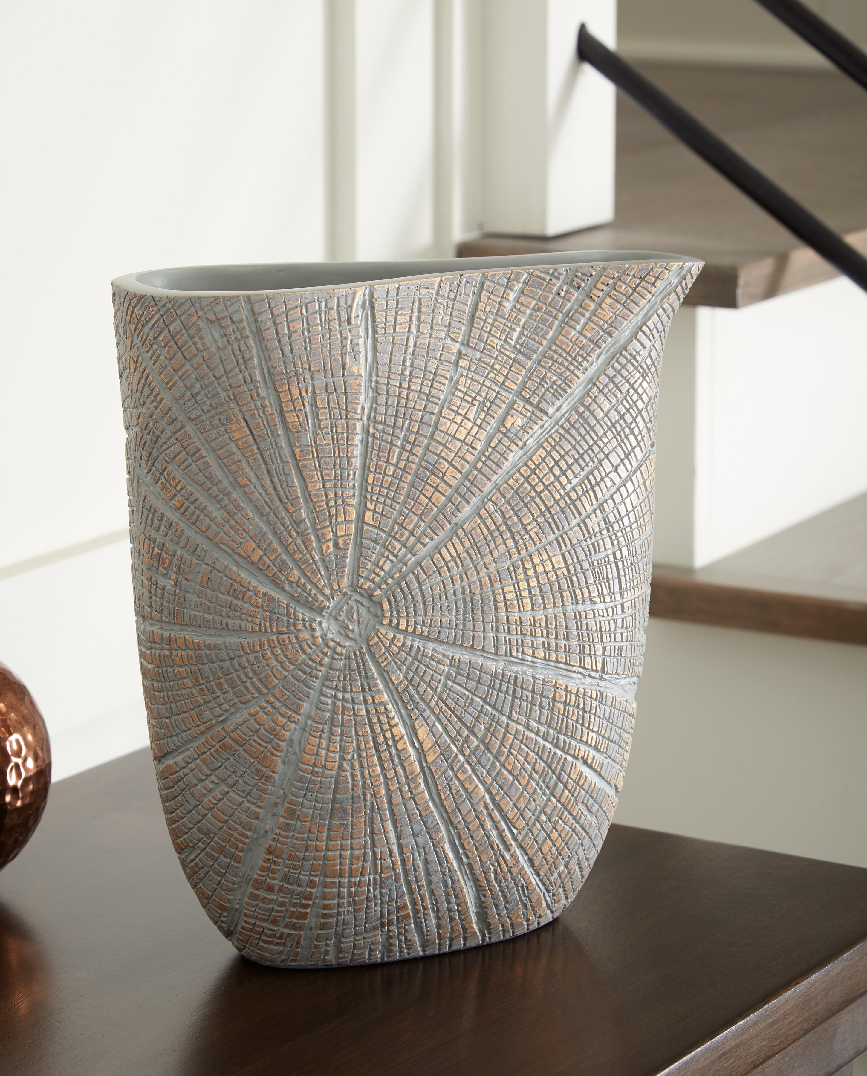 Warmstead Furniture - Ashley Furniture - Ardenley Vase - Vase / Antique Gold Finish - A2000607V